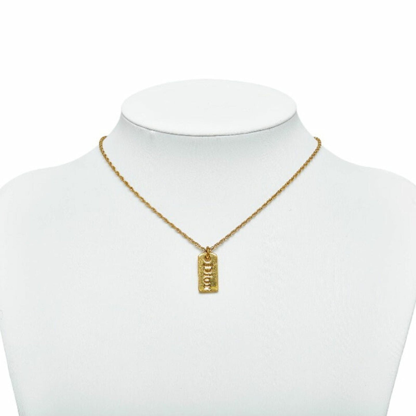 CHRISTIAN DIOR Dior plate necklace gold plated ladies
