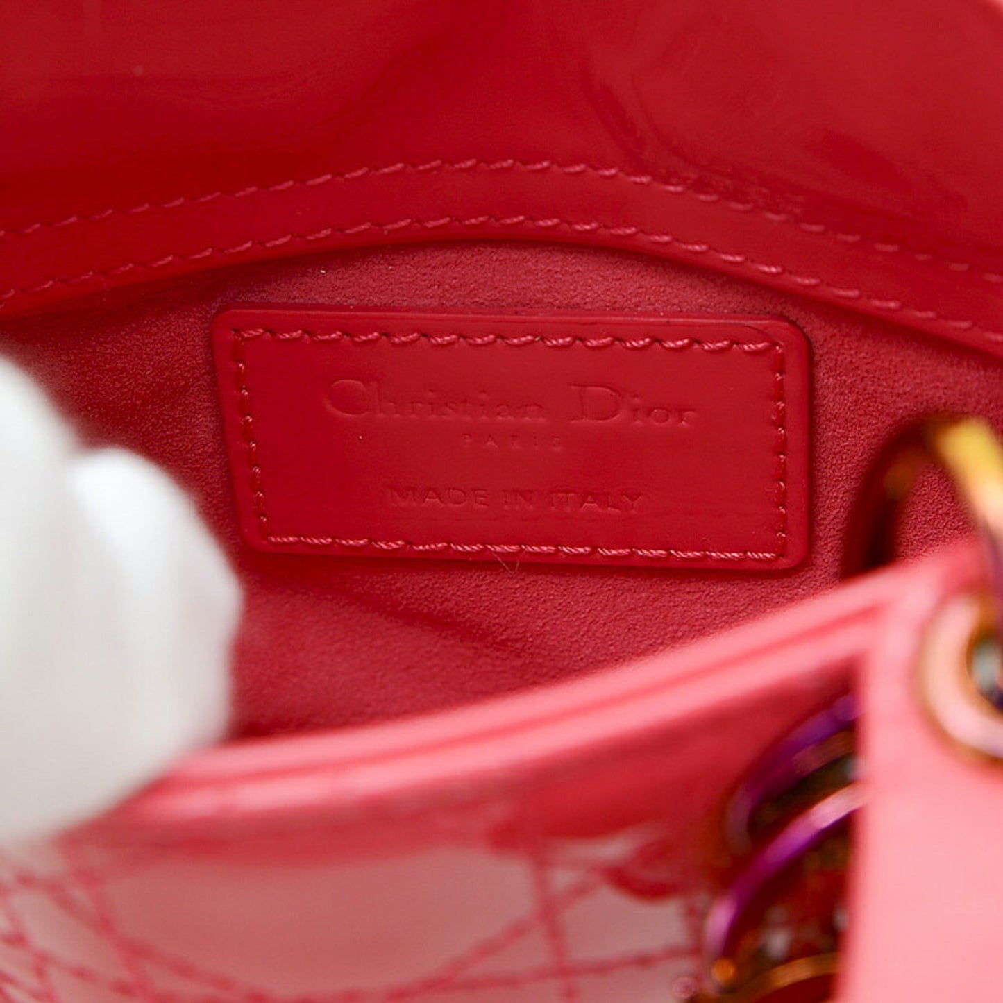 CHRISTIAN DIOR Dior Lady Micro 2WAY Shoulder Bag Pouch Patent Pink