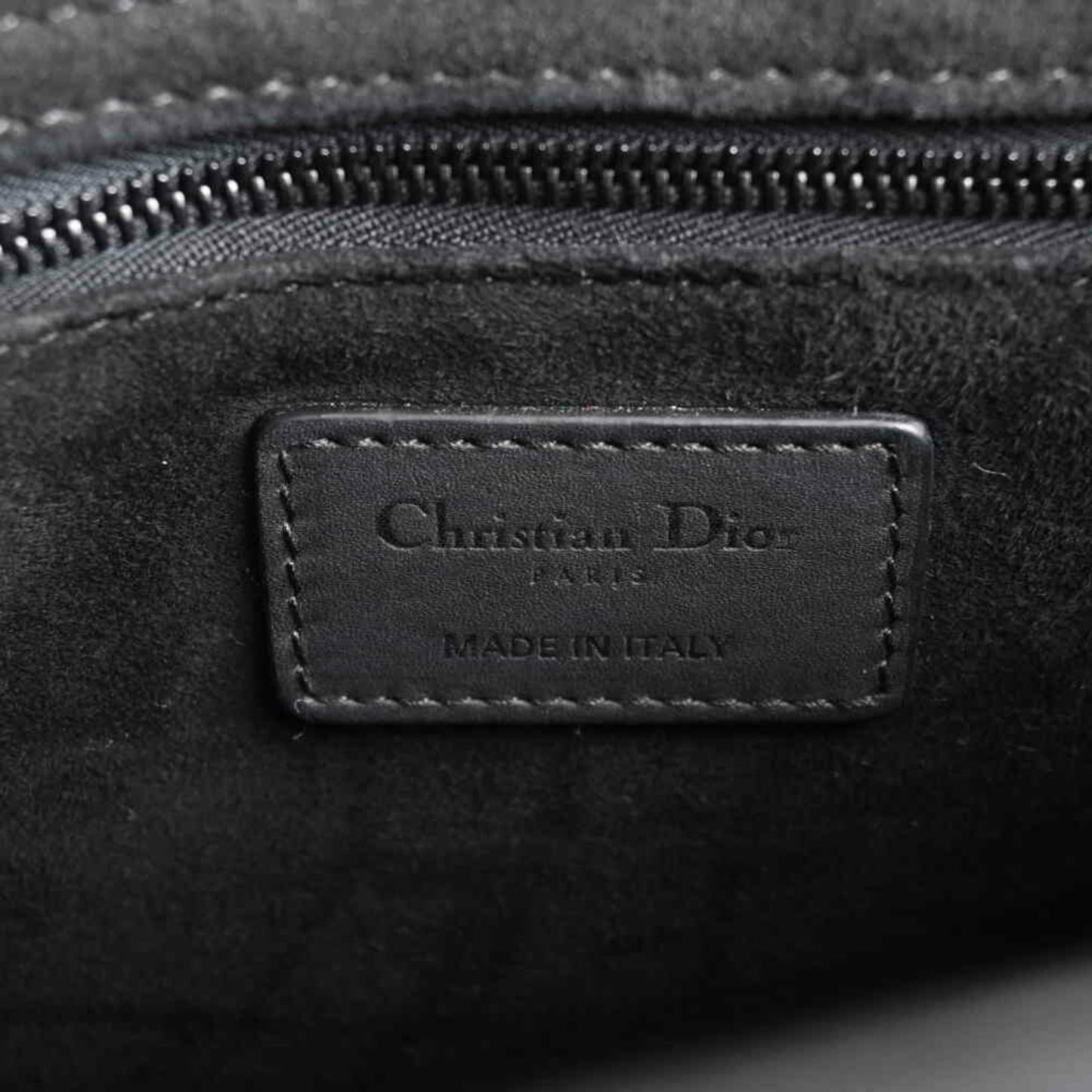 Christian Dior Lady Cannage Ultra Matte Leather Handbag Black