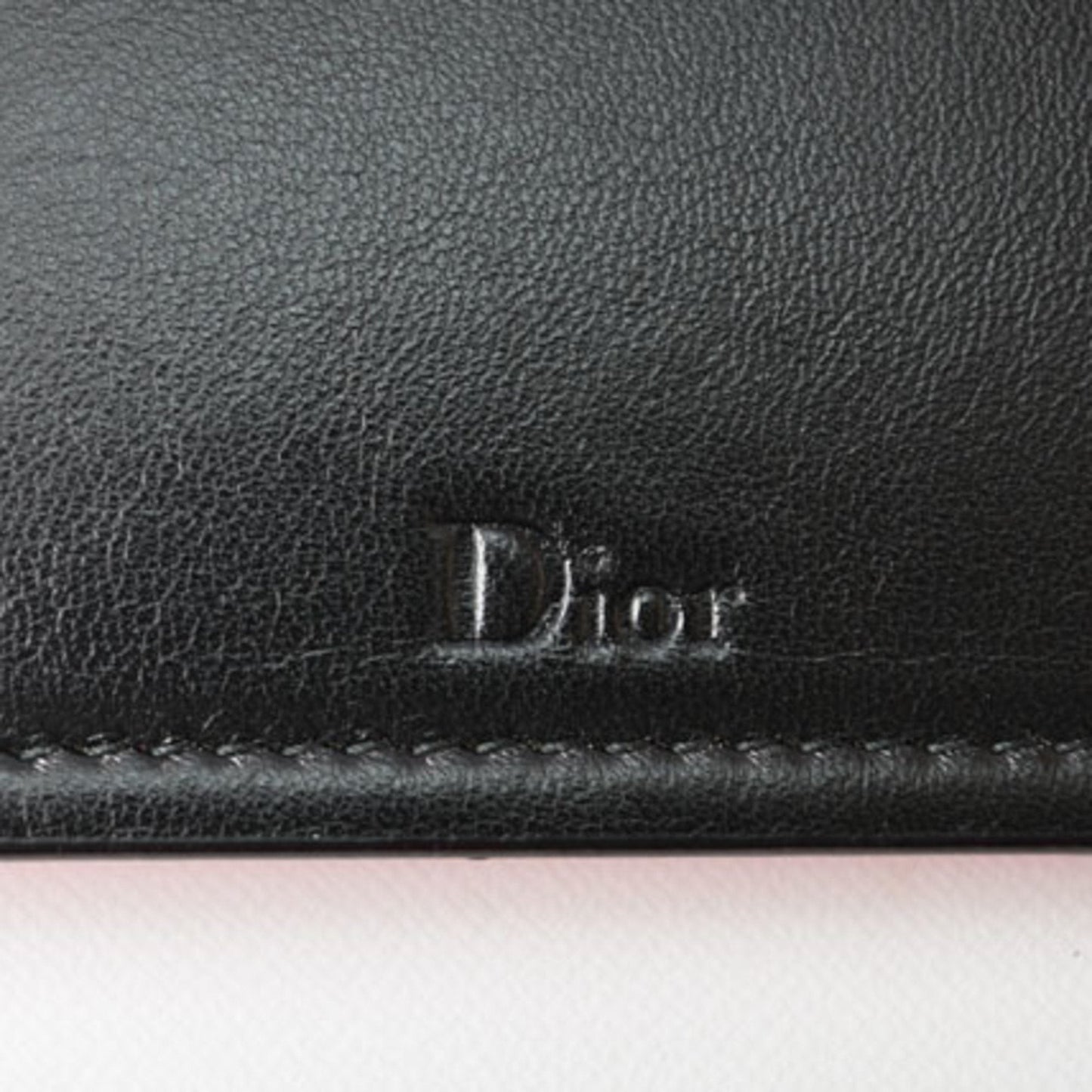 Christian Dior Chain Shoulder Bag Clutch Pouch Rhinestone Studs Pink Black