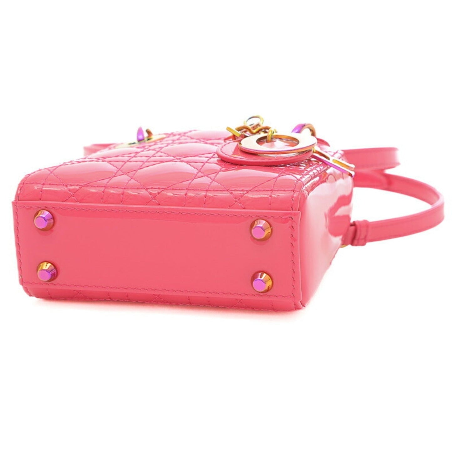 CHRISTIAN DIOR Dior Lady Micro 2WAY Shoulder Bag Pouch Patent Pink