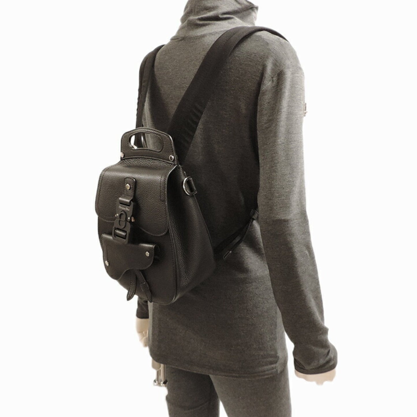 CHRISTIAN DIOR Gallop Backpack Men's Rucksack/Daypack Leather Black