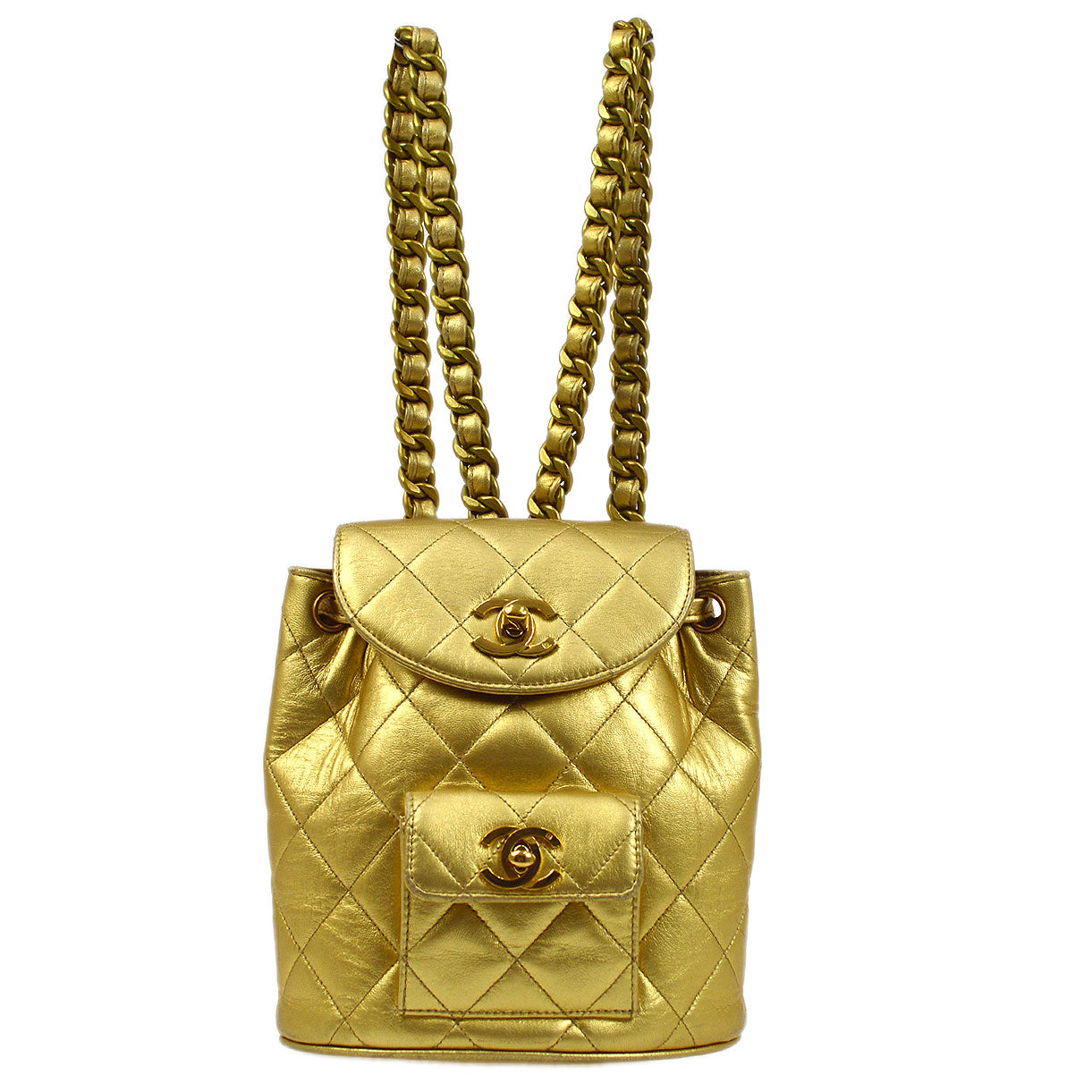 CHANEL 1994 Gold Lambskin DUMA Backpack Small