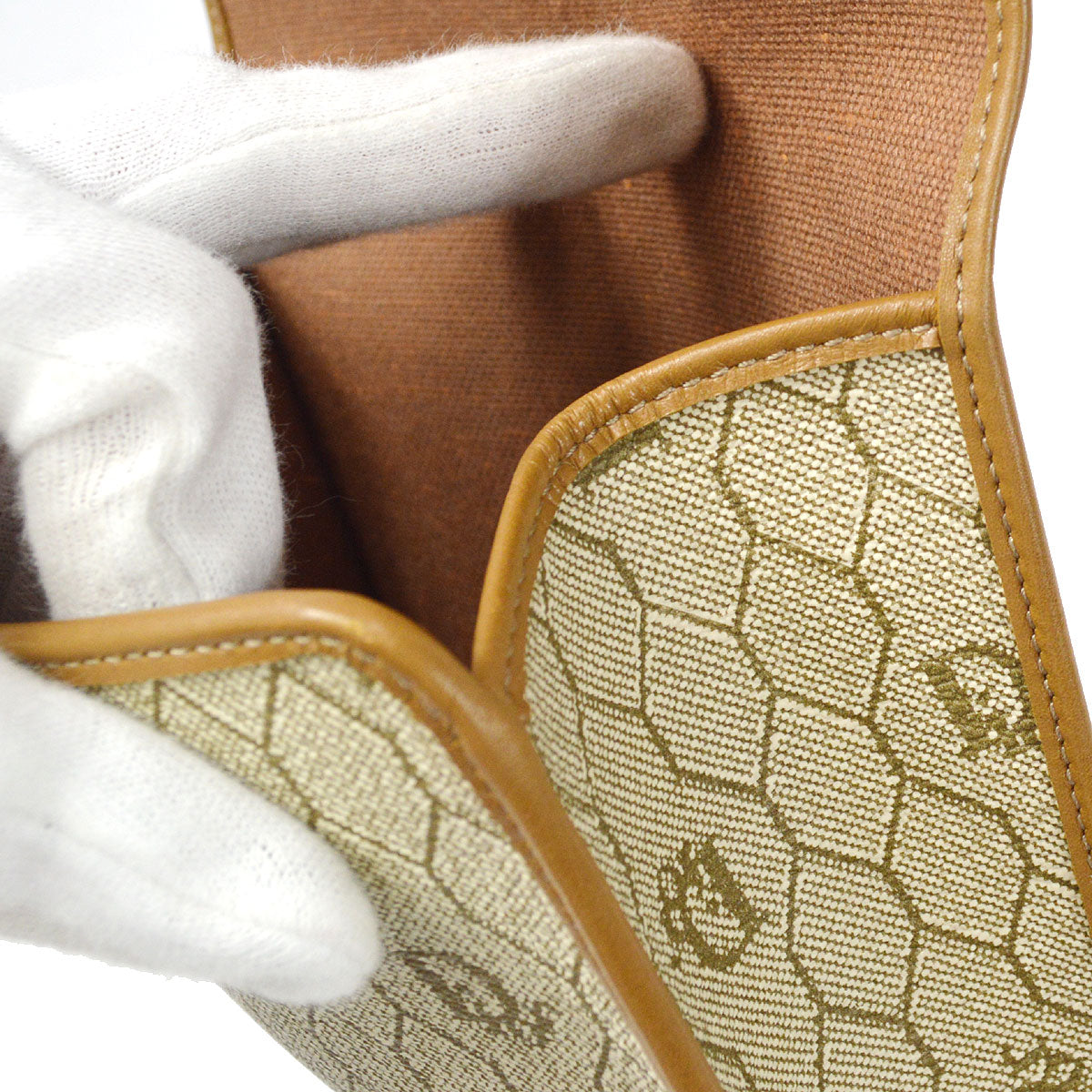Christian Dior Honeycomb Clutch Bag Beige 76628
