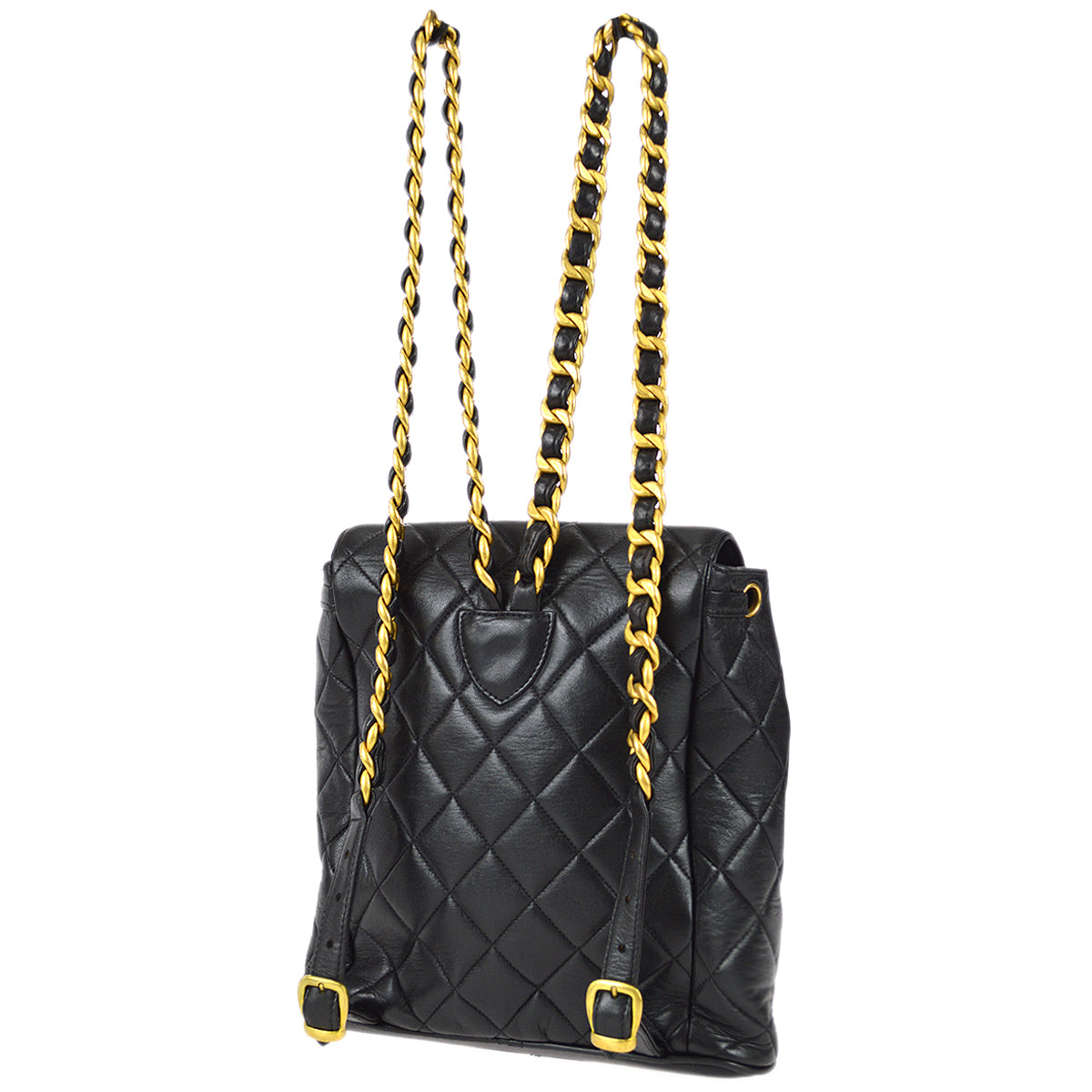 Chanel 1994-1996 Black Lambskin Large Duma Backpack