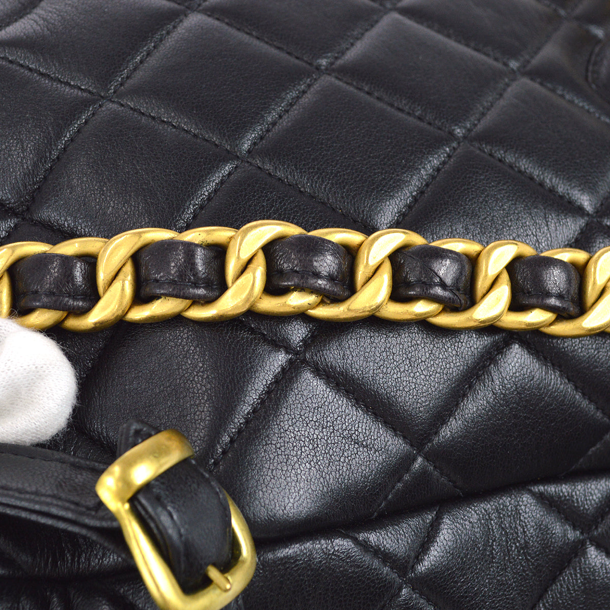 Chanel 1994-1996 Black Lambskin Large Duma Backpack