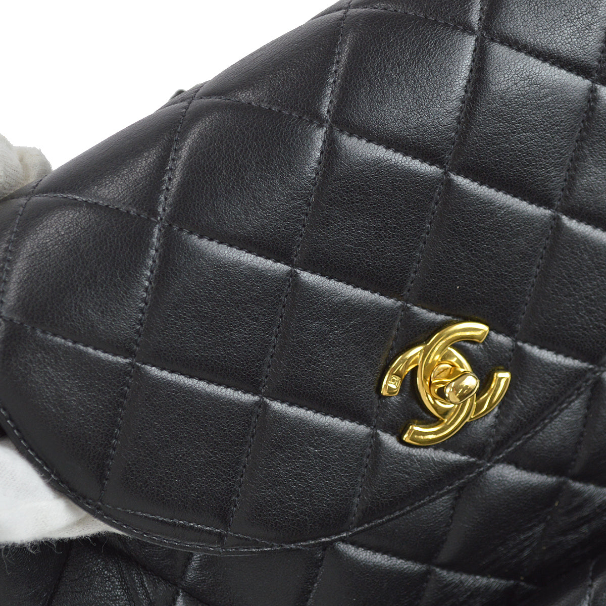 Chanel 1994-1996 Black Lambskin Large Duma Backpack