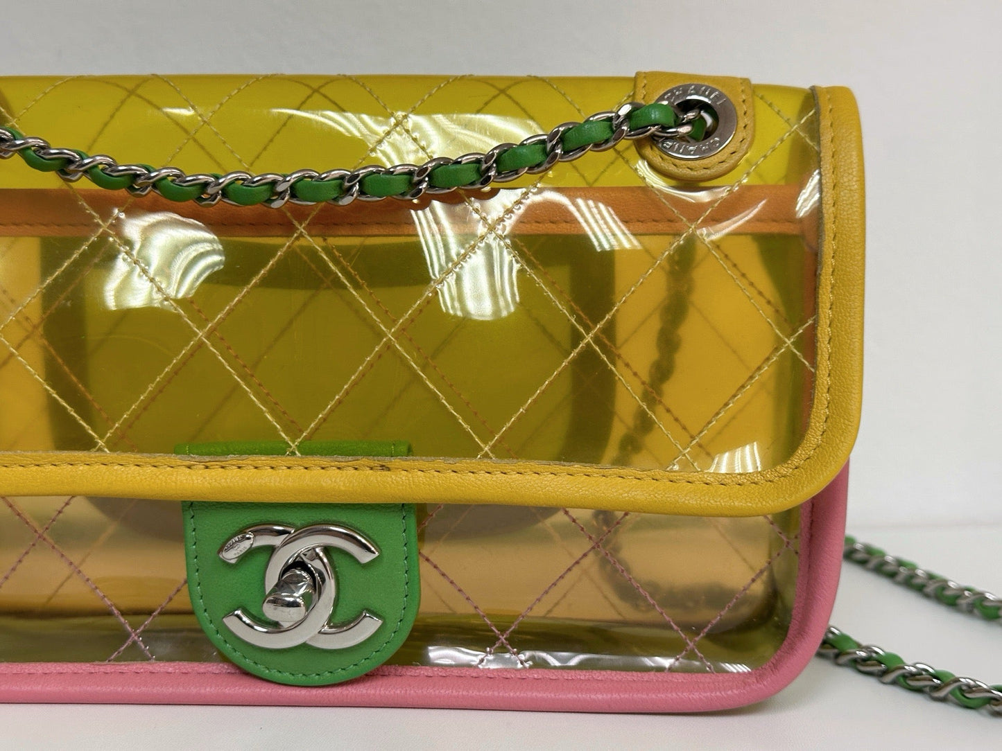 Chanel Yellow Coco Splash PVC Small Flap Bag holo 2589