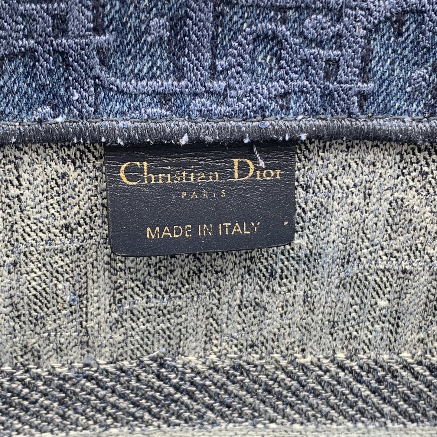 CHRISTIAN DIOR Blue Denim Oblique Medium Book Tote Bag Handbag