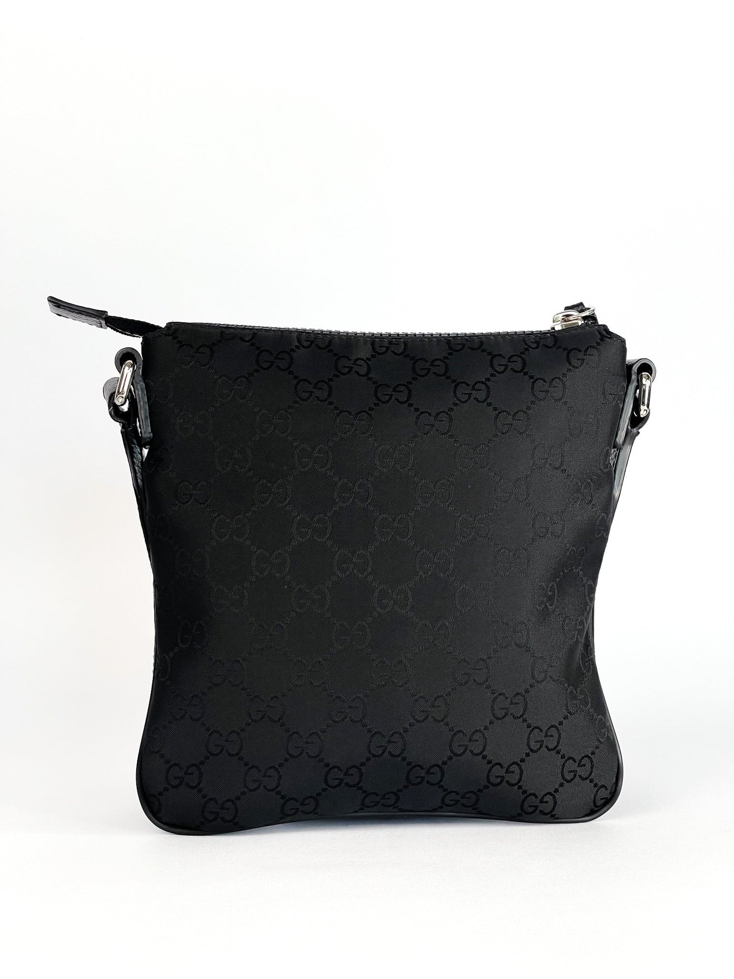 Gucci Black GG Canvas Messenger Bag