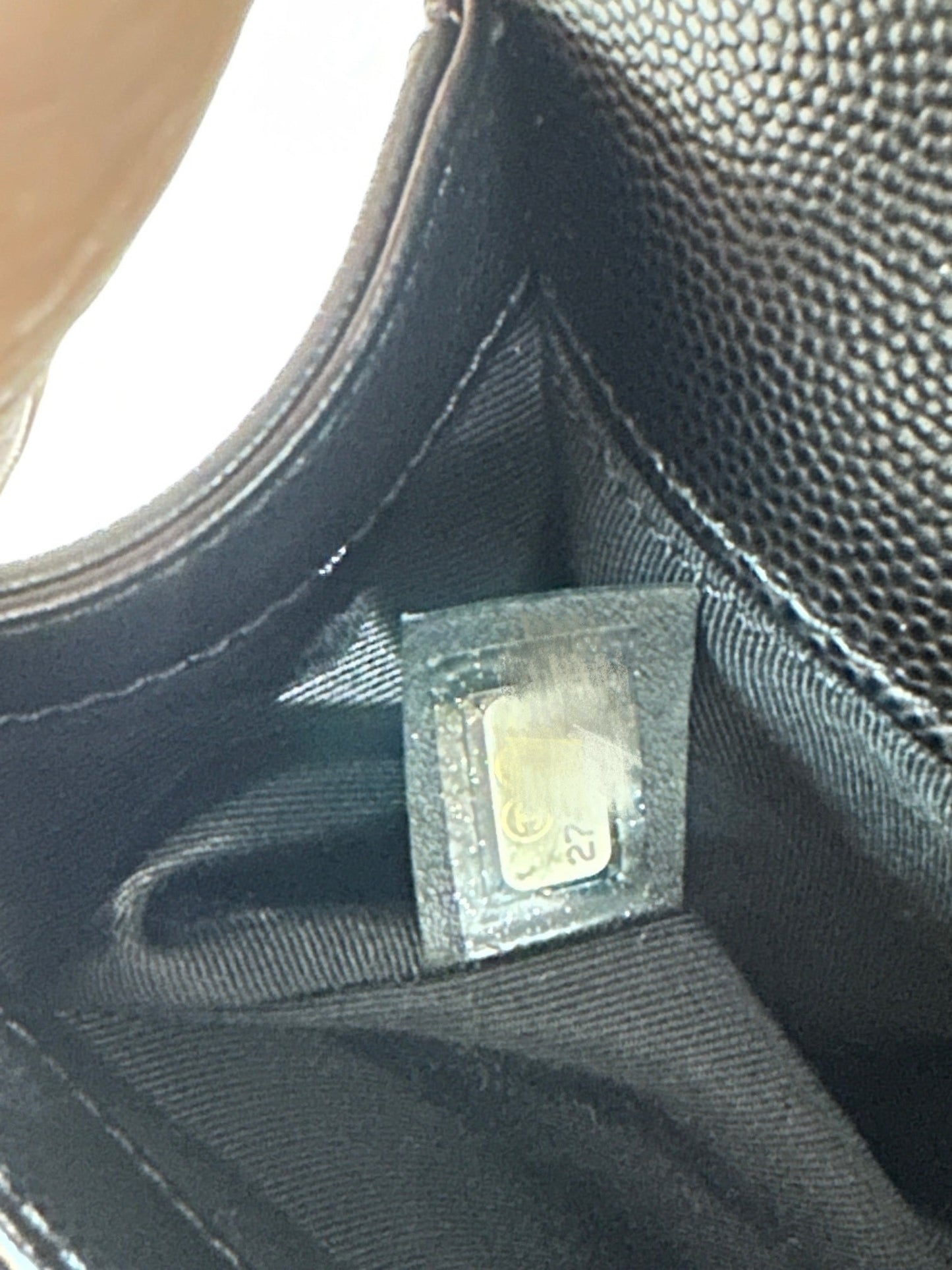 Chanel Medium Caviar LeBoy Bag Black GHW 27 holo card