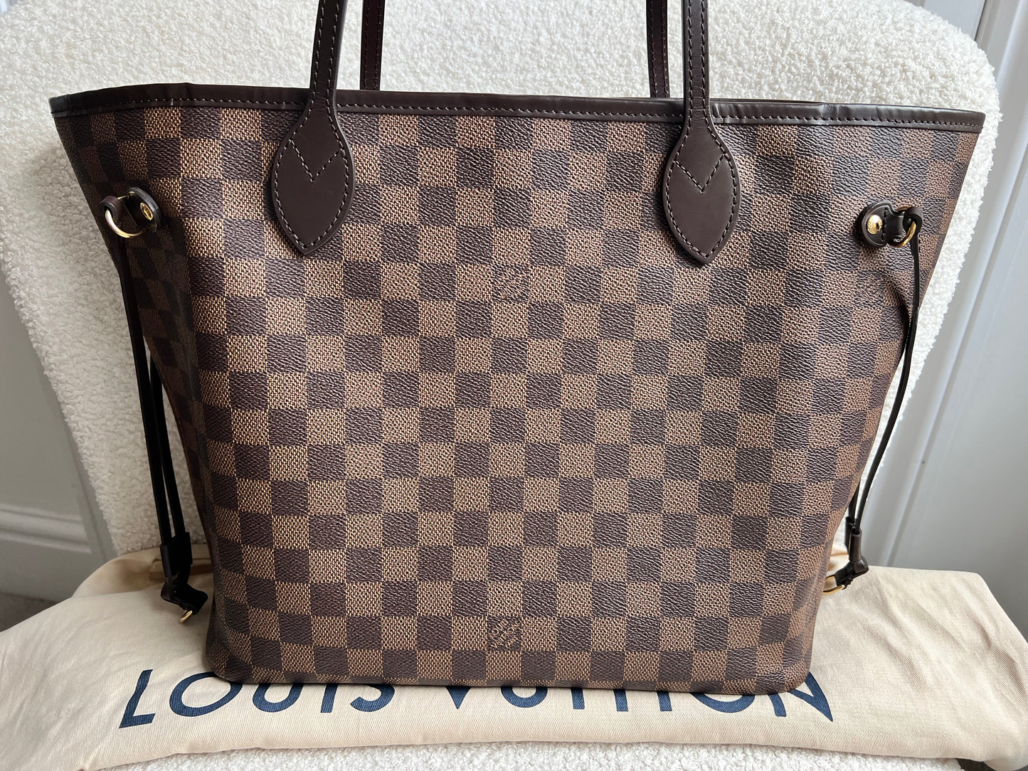 Louis Vuitton Neverfull MM Damier Ebene Rose Ballerine (RRP £1410)