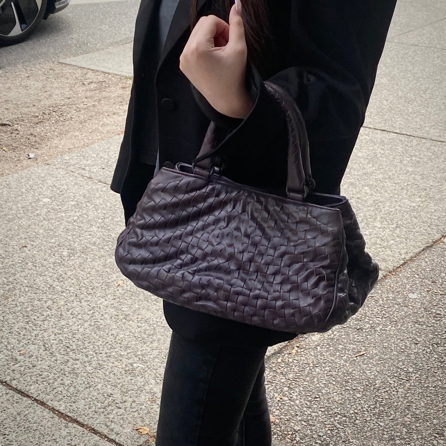 Bottega Veneta Purple Intrecciato Leather Tote