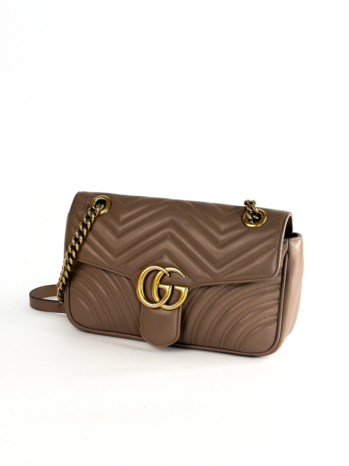 Gucci Calfskin Matelasse Small GG Marmont Shoulder Bag