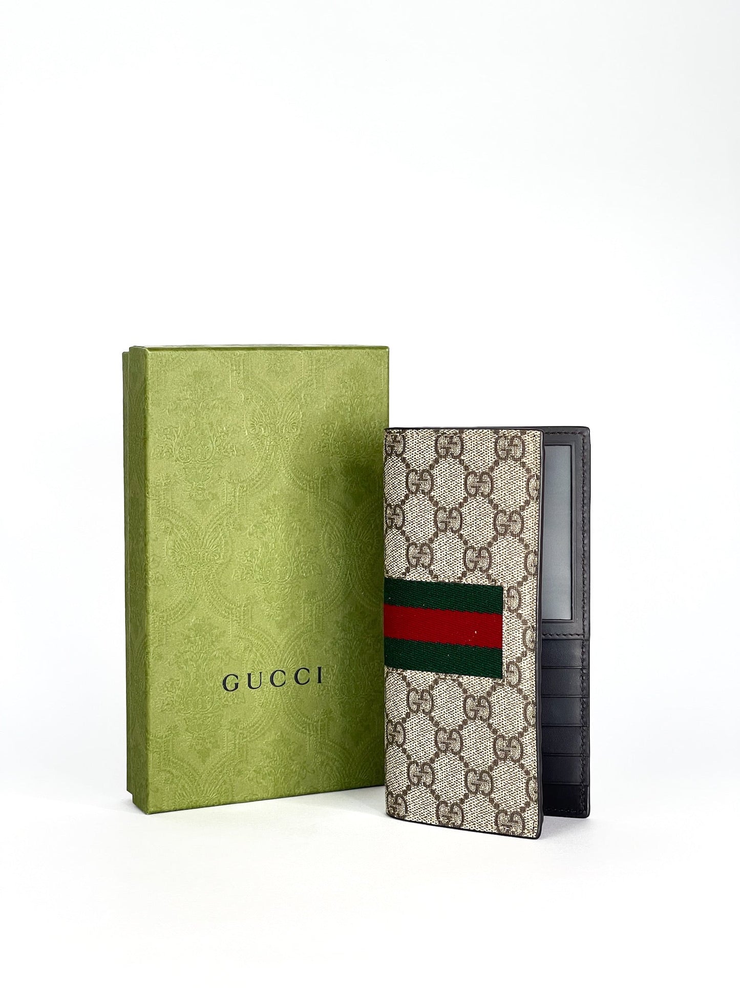 Gucci CI GG Supreme Monogram Selleria Calfskin Continental Wallet