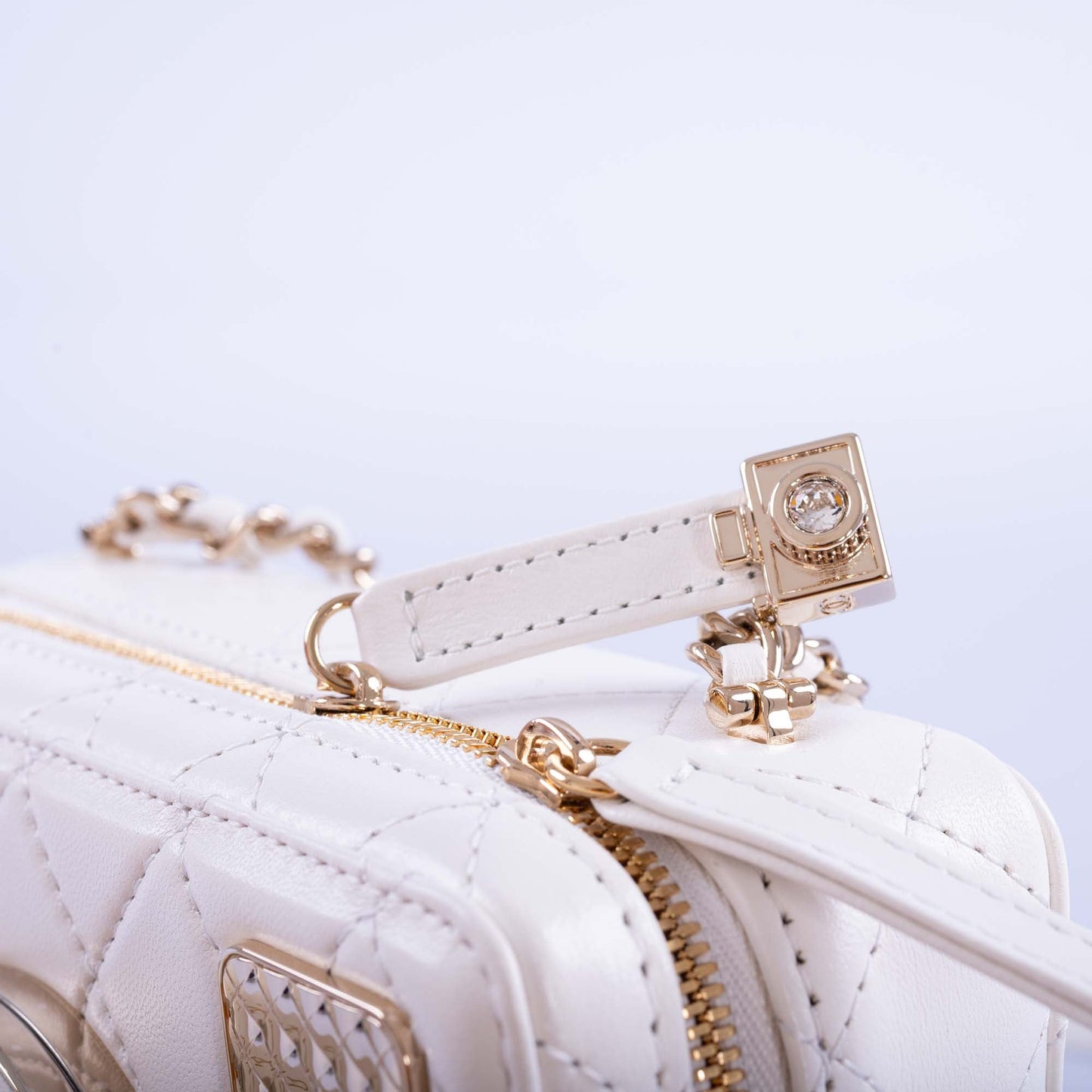 24S Chanel Collectible Runway Camera White Mirror Crossbody Bag