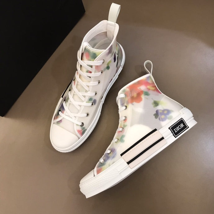Christian Dior B23 White Floral Print HIGH-TOP SNEAKER