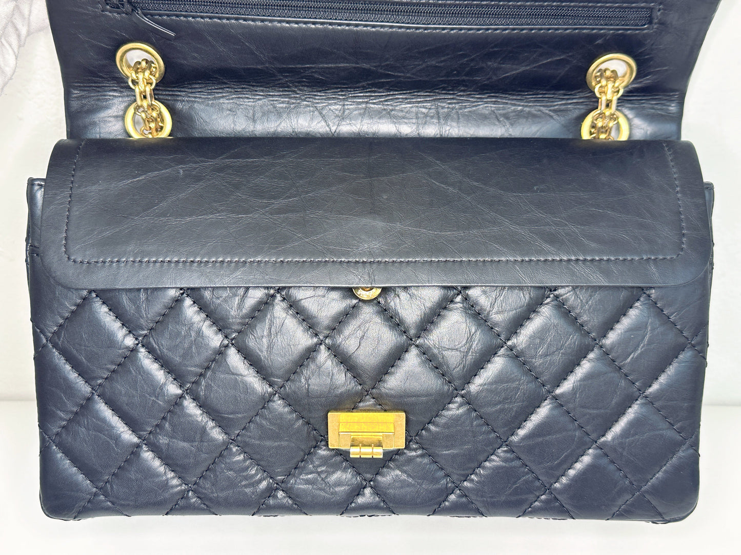 Chanel Marine Quilted Aged Calfskin 2.55 Reissue 226 Flap Bag