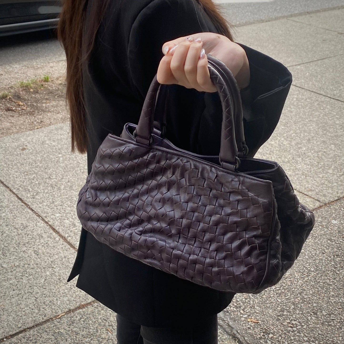Bottega Veneta Purple Intrecciato Leather Tote