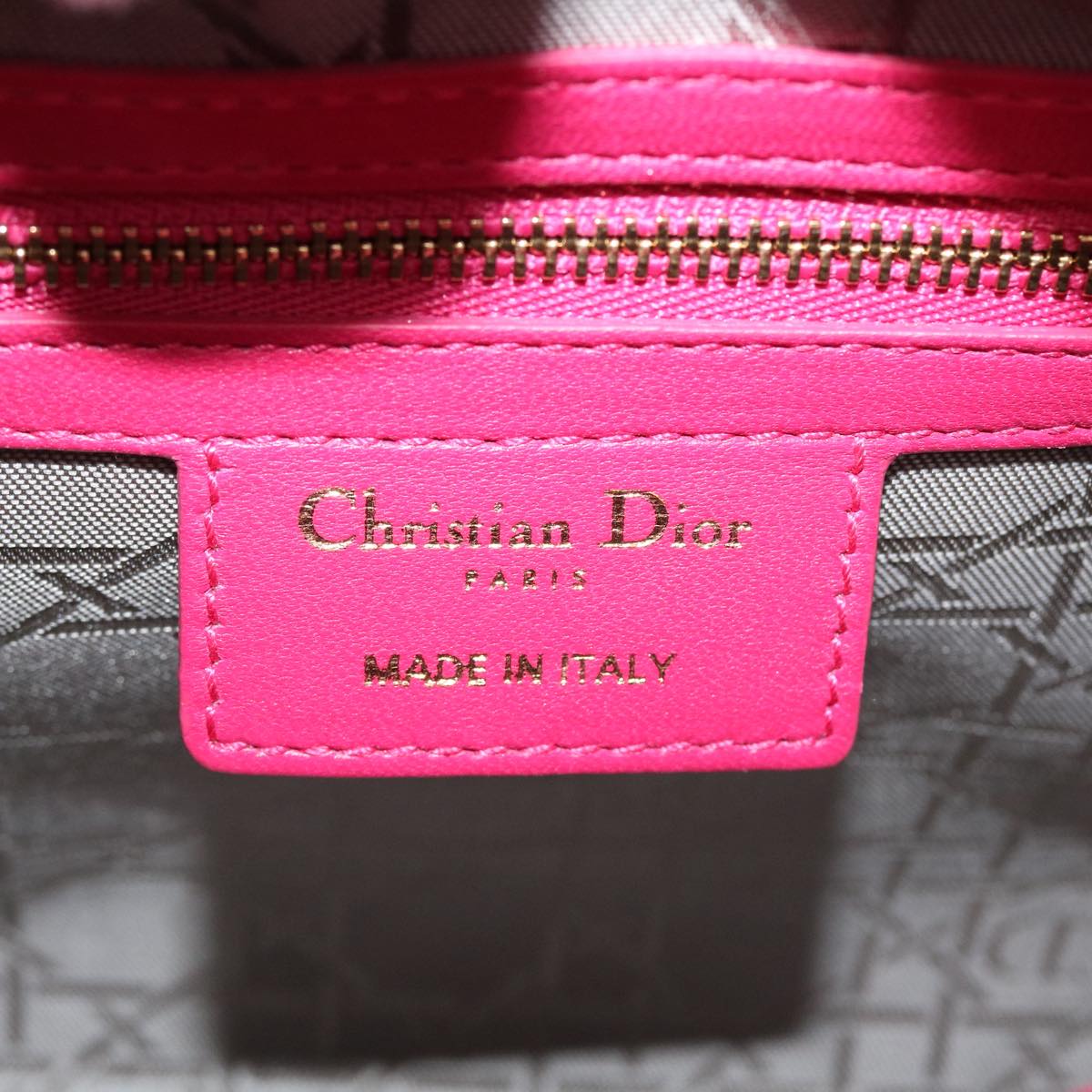 CHRISTIAN DIOR Lady Dior Hand Bag Lamb Skin 2way Pink Auth 28644