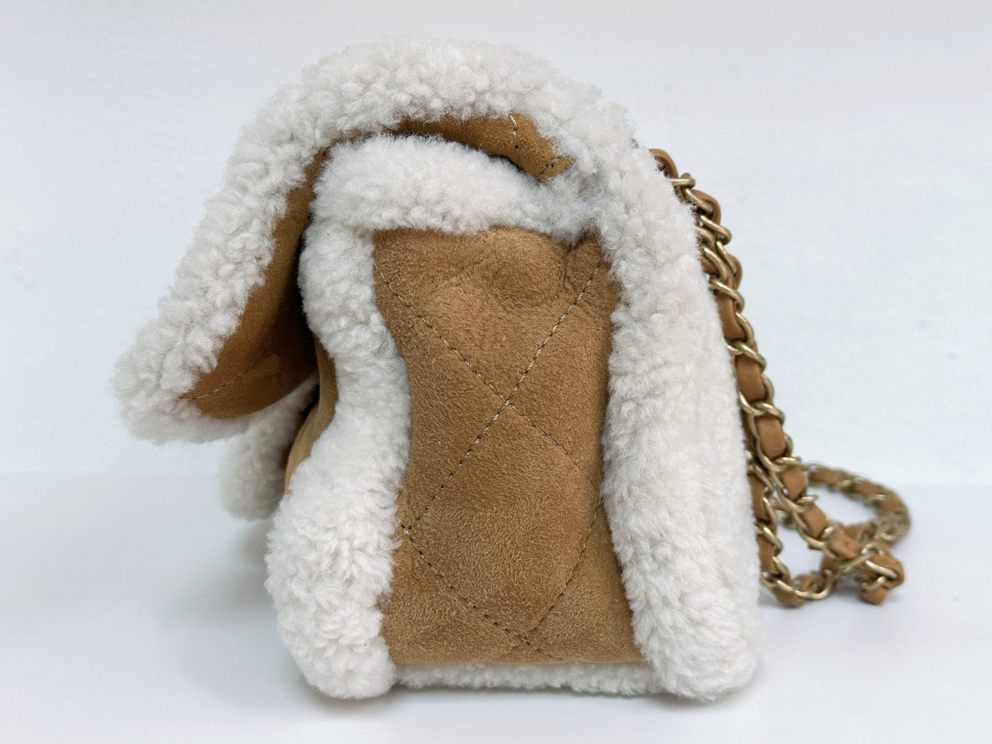 Chanel Medium Shearling Coco Neige Flap holo card 264