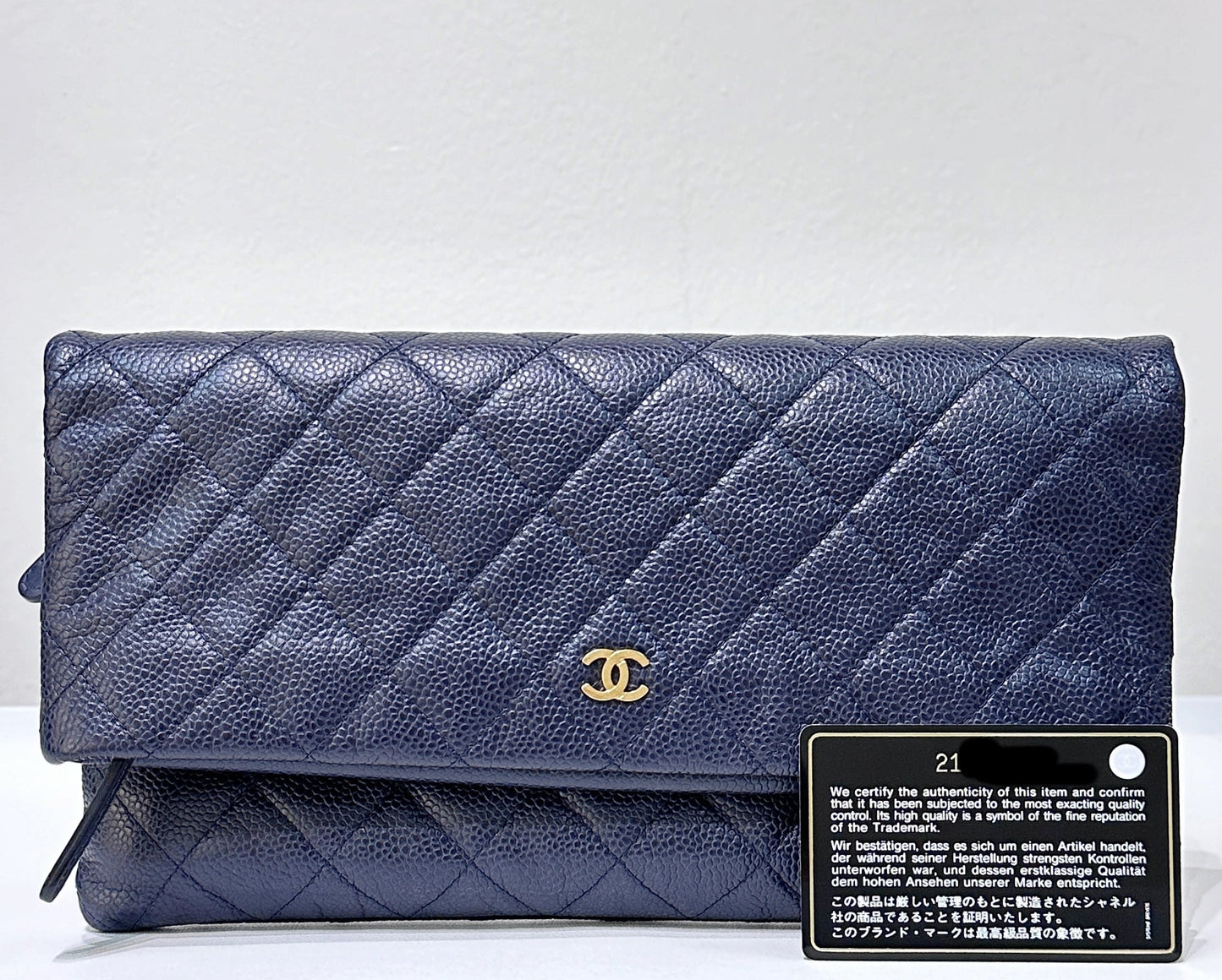 Chanel Beauty CC Clutch Quilted Caviar Blue
