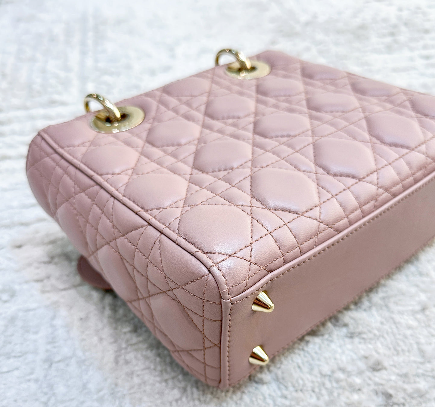 CHRISTIAN DIOR Lambskin Cannage Small My ABC Dior Lady Dior Fard