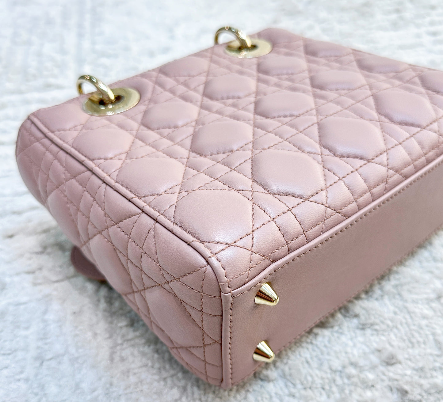 CHRISTIAN DIOR Lambskin Cannage Small My ABC Dior Lady Dior Fard
