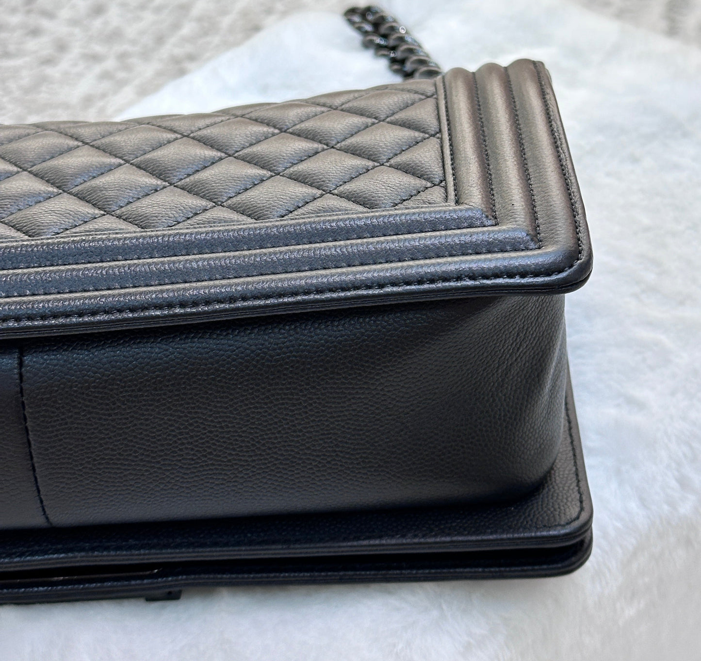 CHANEL Medium LeBoy So Black Caviar Leather Bag