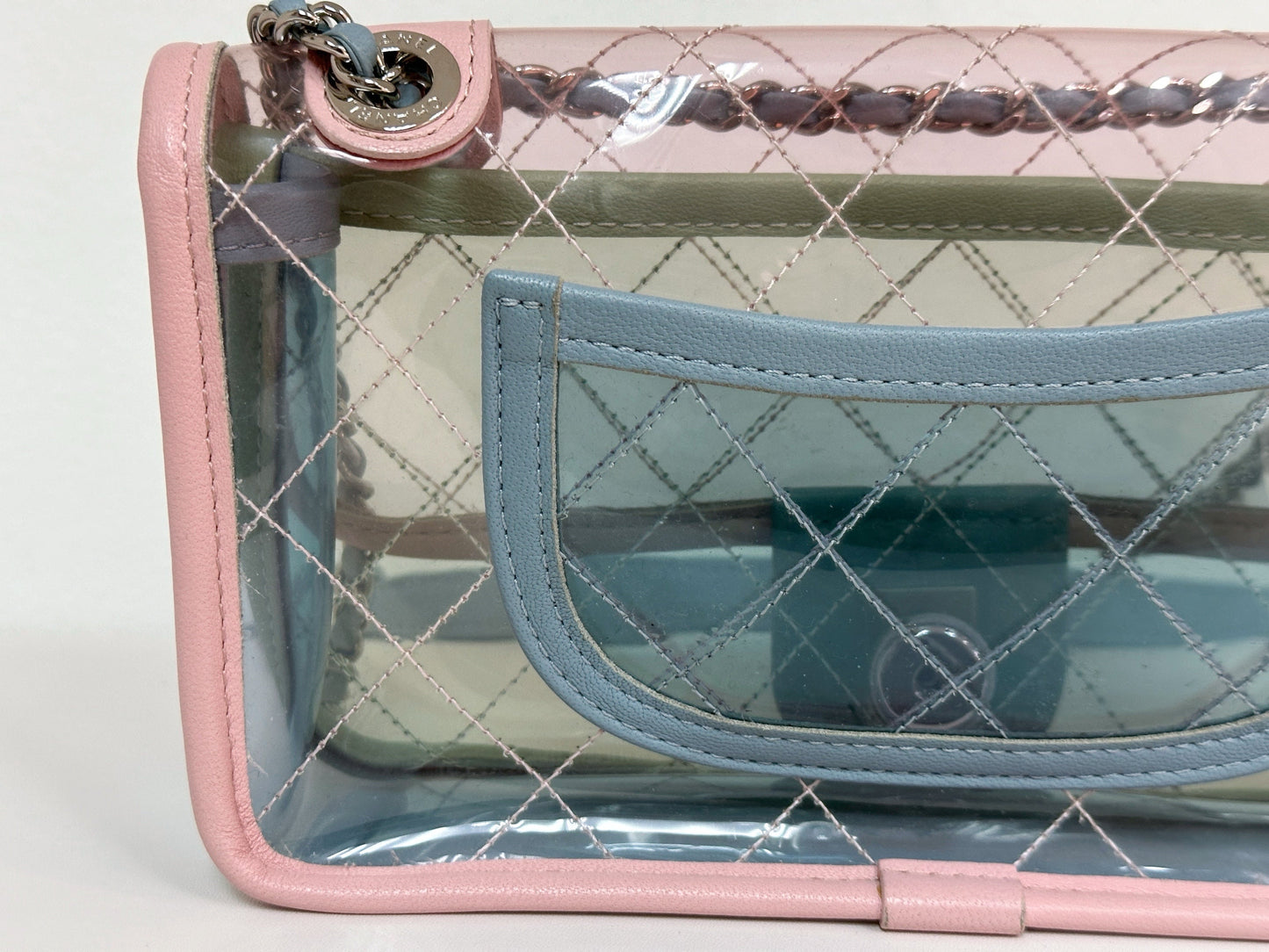 Chanel Coco Splash PVC Mini Flap Bag Pink/Blue/Green 2576 holo