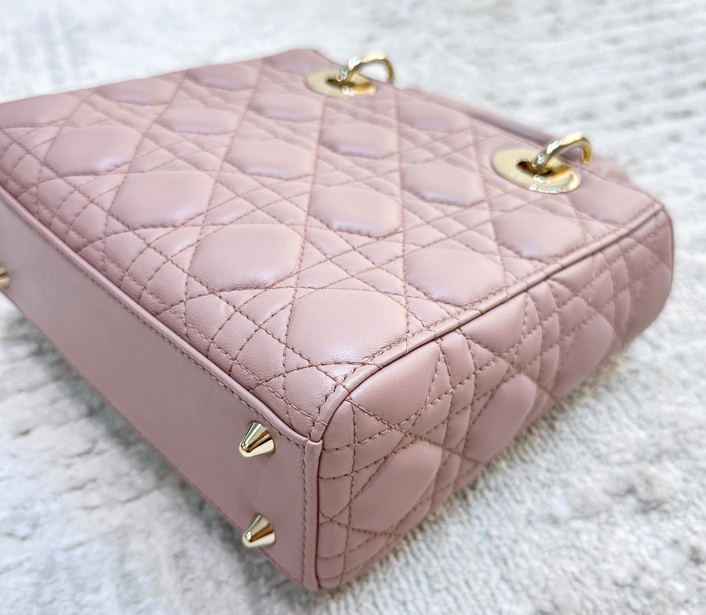 CHRISTIAN DIOR Lambskin Cannage Small My ABC Dior Lady Dior Fard