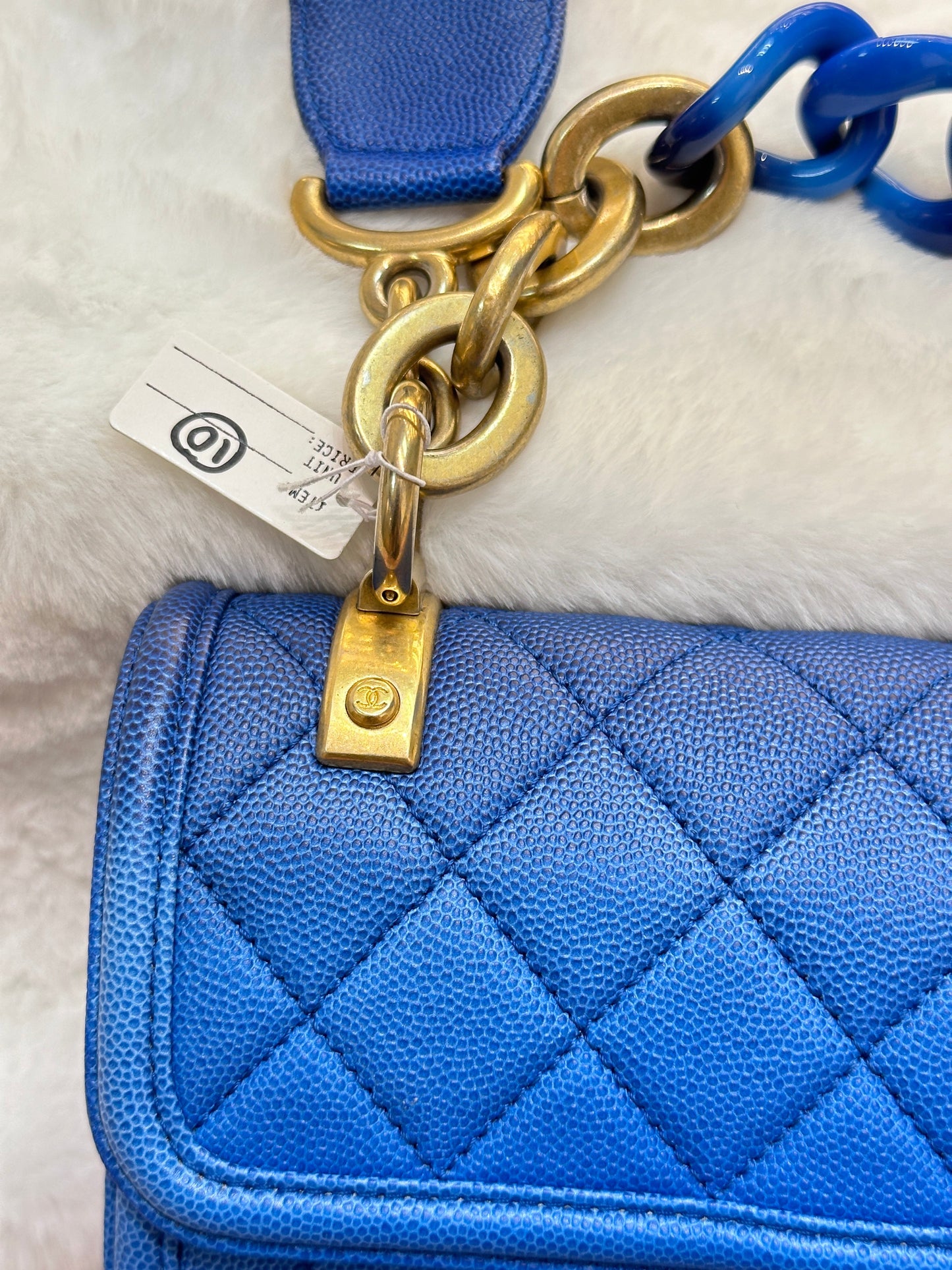 CHANEL Caviar Quilted Small Sunset On The Sea Flap Blue