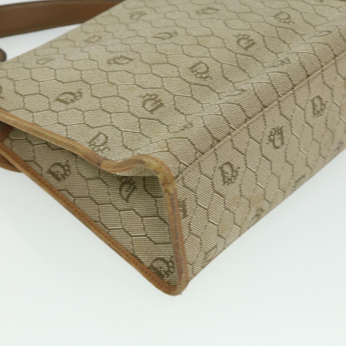 CHRISTIAN DIOR Honeycomb Canvas Hand Bag Beige Auth 31593