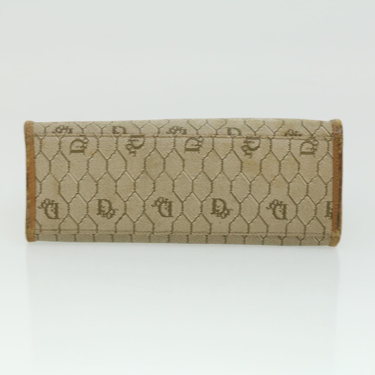 CHRISTIAN DIOR Honeycomb Canvas Hand Bag Beige Auth 31593