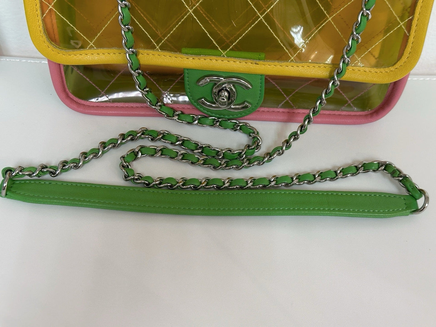 Chanel Yellow Coco Splash PVC Small Flap Bag holo 2589