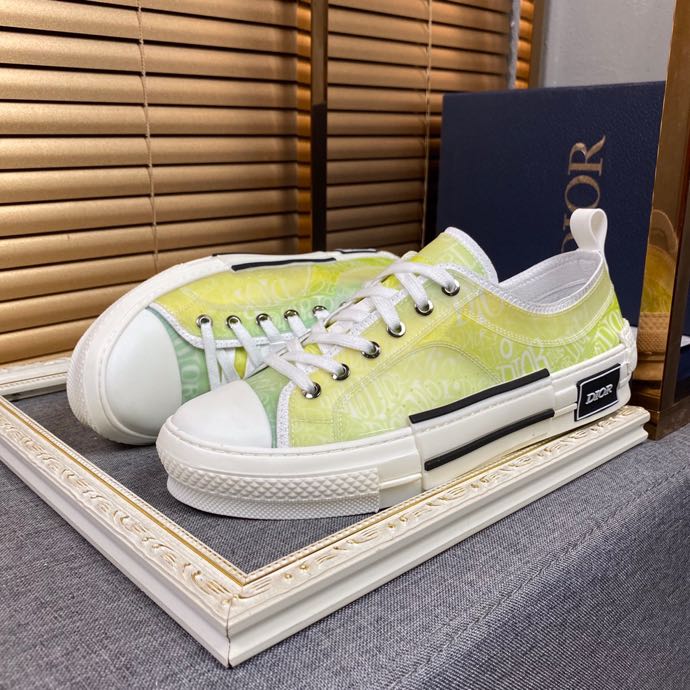 Christian Dior B23 White and Yellow LOW-TOP SNEAKER