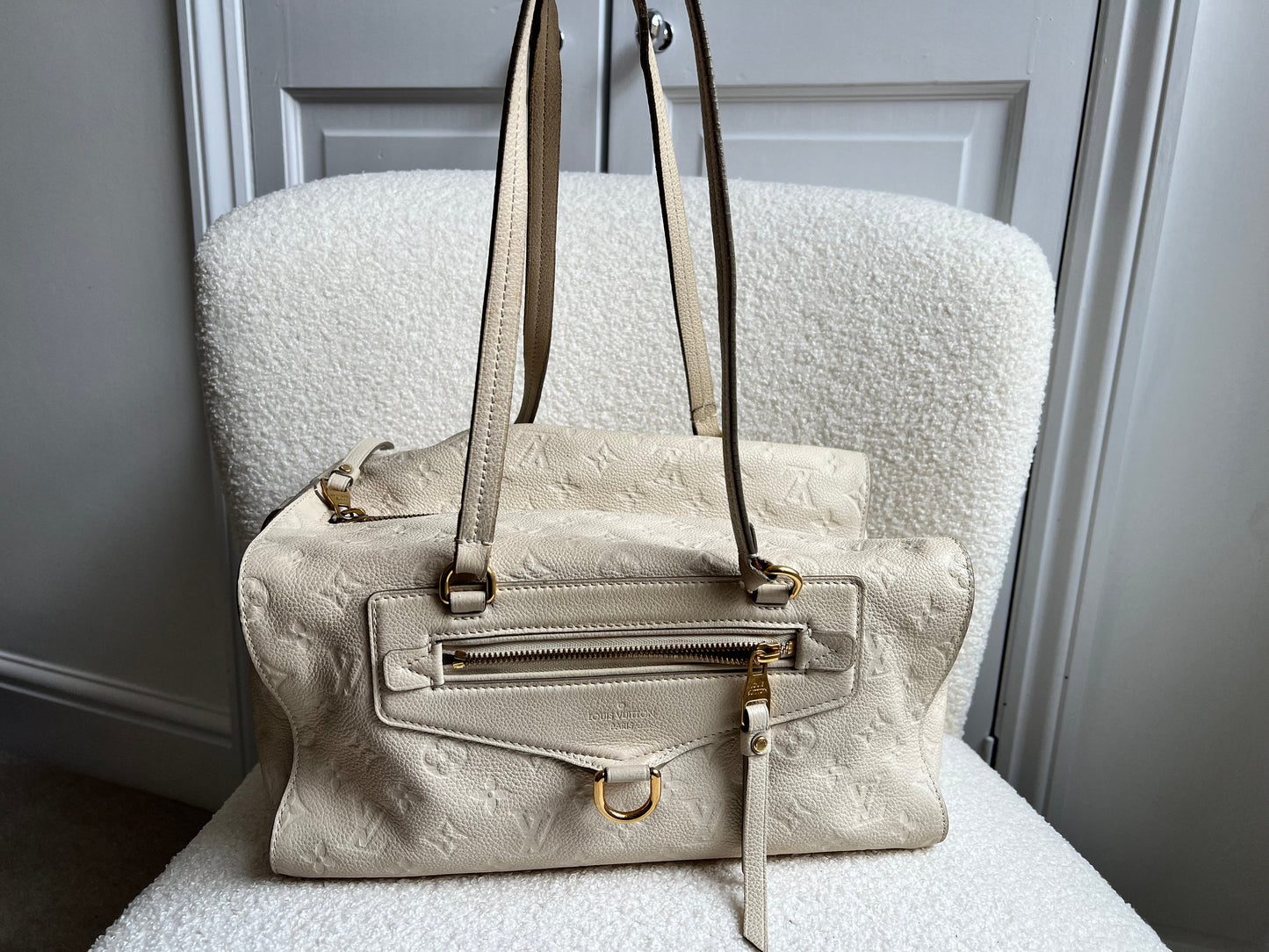 Louis Vuitton Inspiree in Cream Empreinte Leather with gold hardware