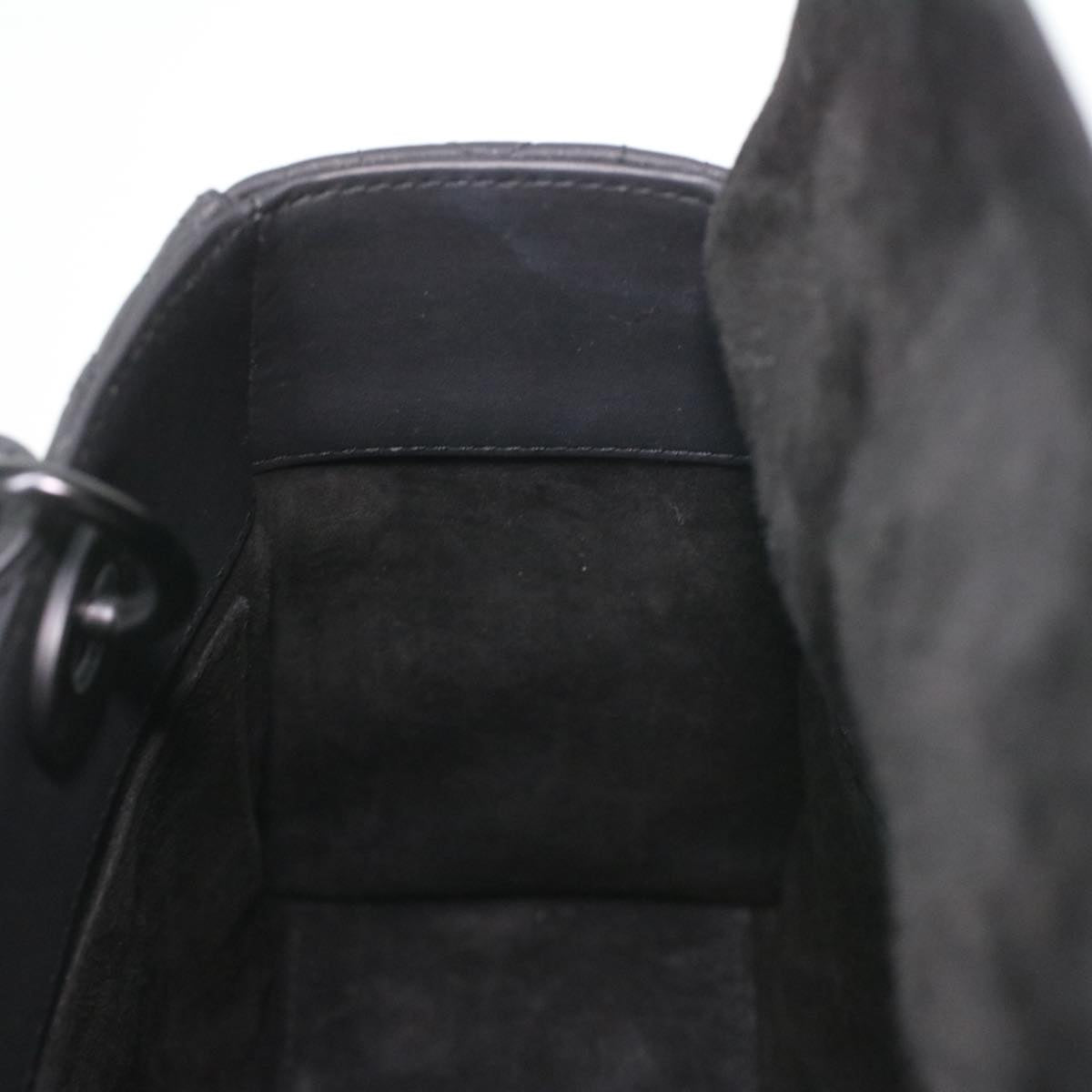 CHRISTIAN DIOR Canage Lady Dior Hand Bag Calfskin Black M0566SLOI Auth 36776A