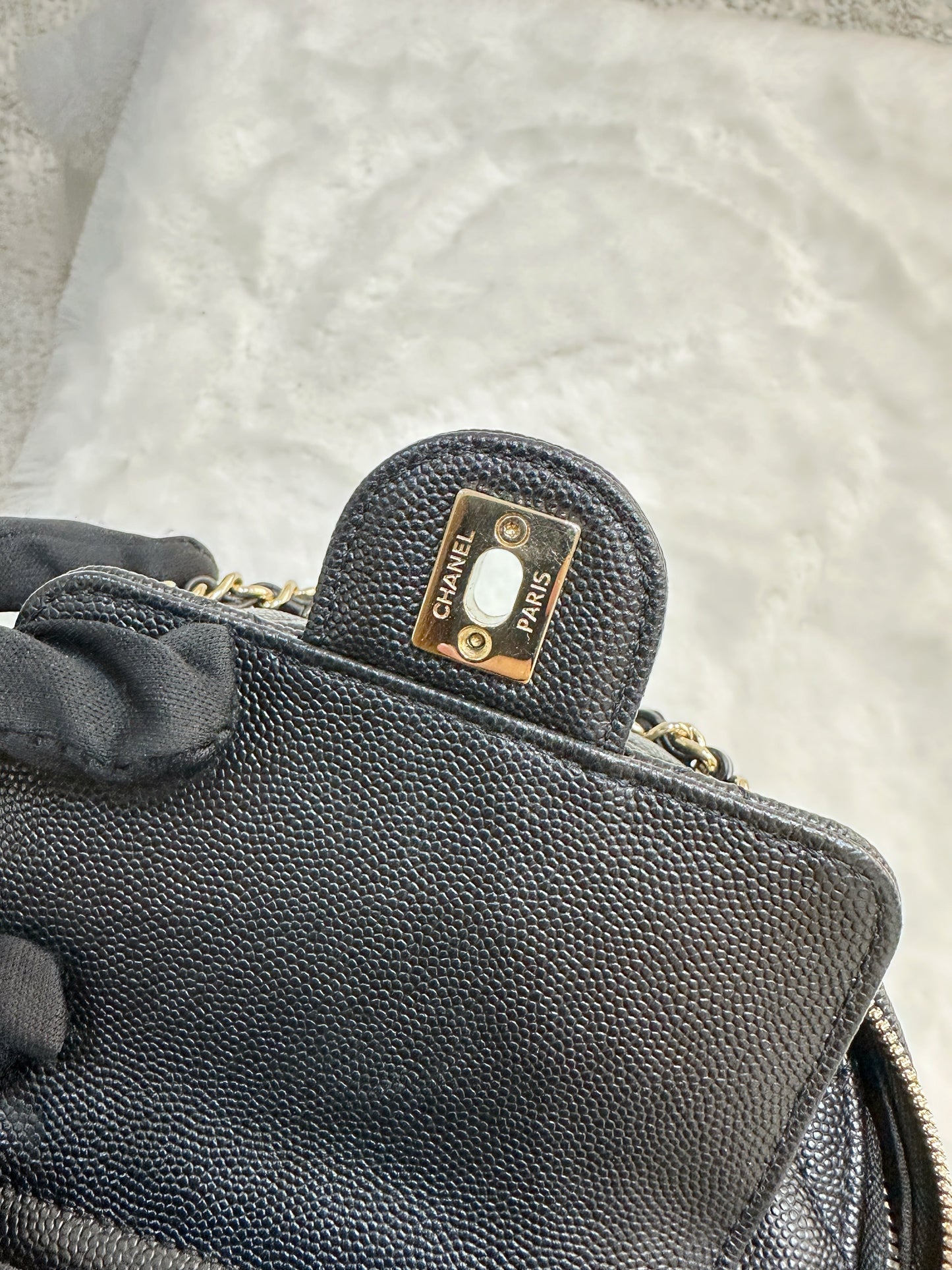 CHANEL Caviar Quilted Small CC Day Backpack Black