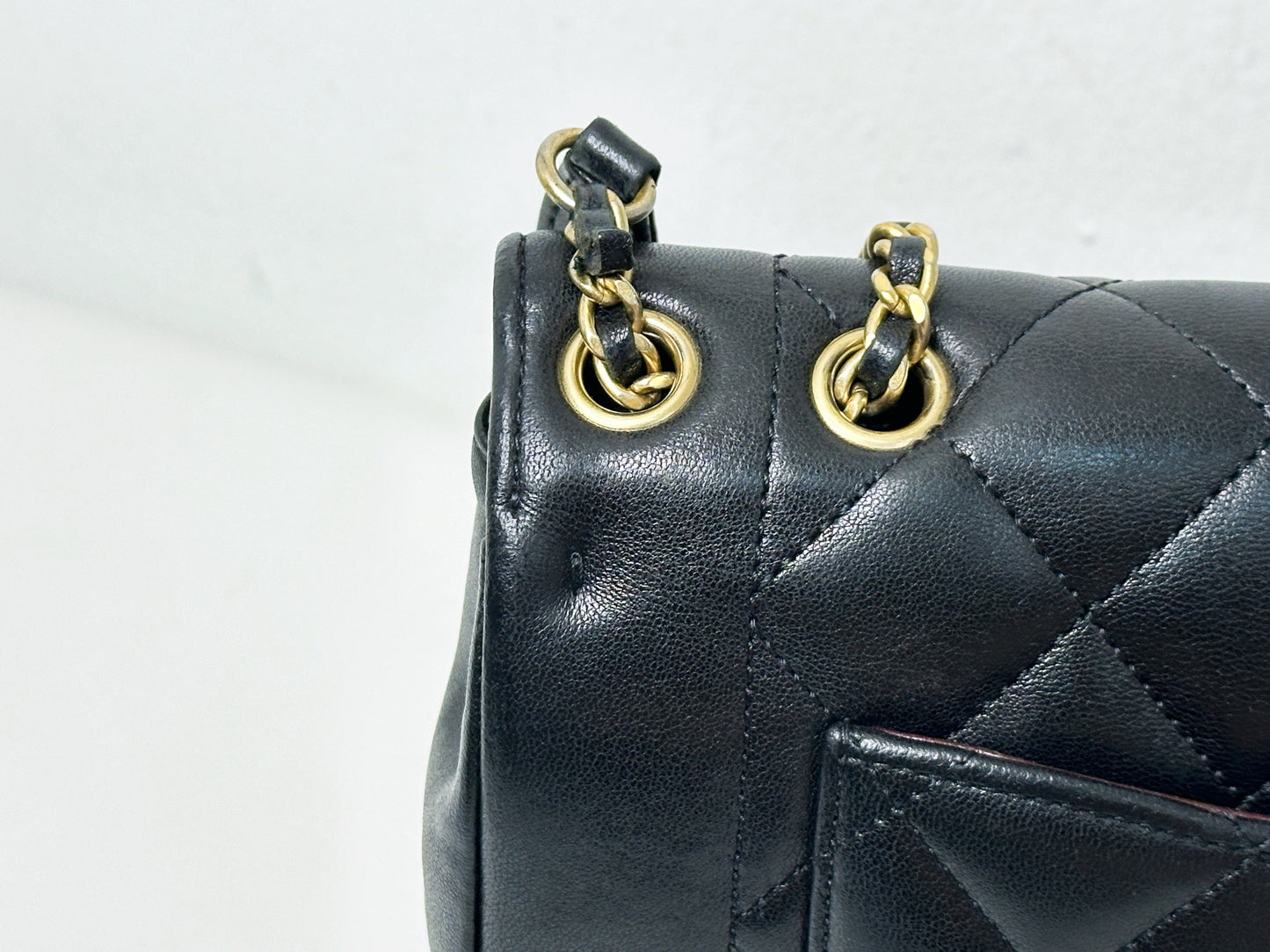 Chanel Small Diana Flap Black Lambskin GHW 2073 holo