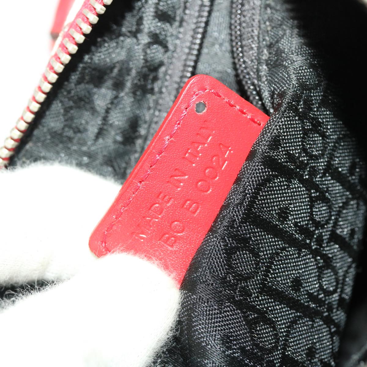 CHRISTIAN DIOR Hardcore Boston Bag Canvas White Red BO B 0024 Auth 39290