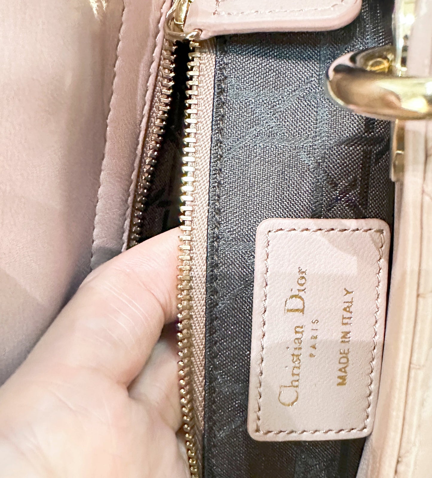 CHRISTIAN DIOR Lambskin Cannage Small My ABC Dior Lady Dior Fard