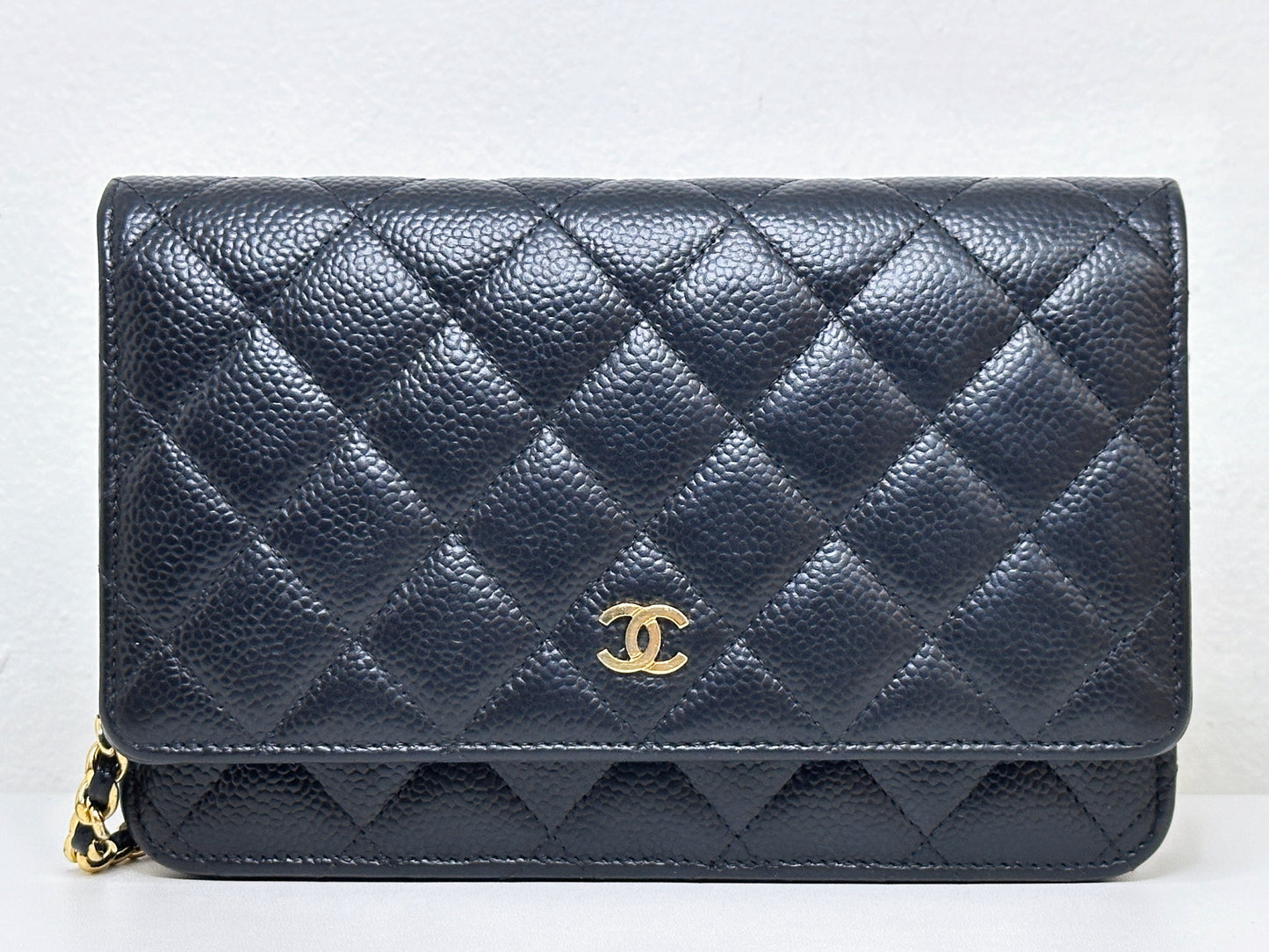 Chanel Classic Wallet on Chain Caviar Black GHW 2859 Holo card