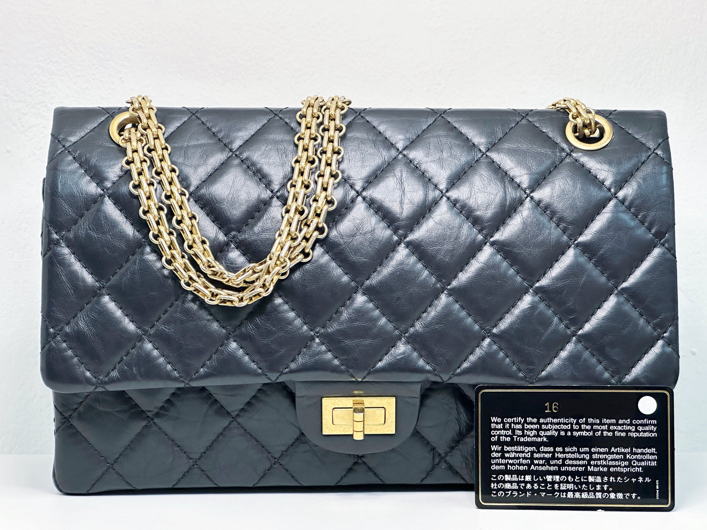 Chanel Marine Quilted Aged Calfskin 2.55 Reissue 226 Flap Bag