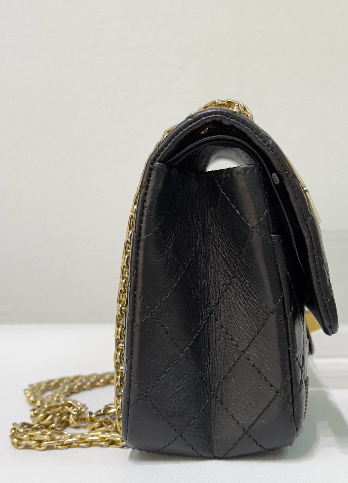 Chanel Small 2.55 Reissue Aged Calfskin Lucky Charms 225 Flap Black GHW