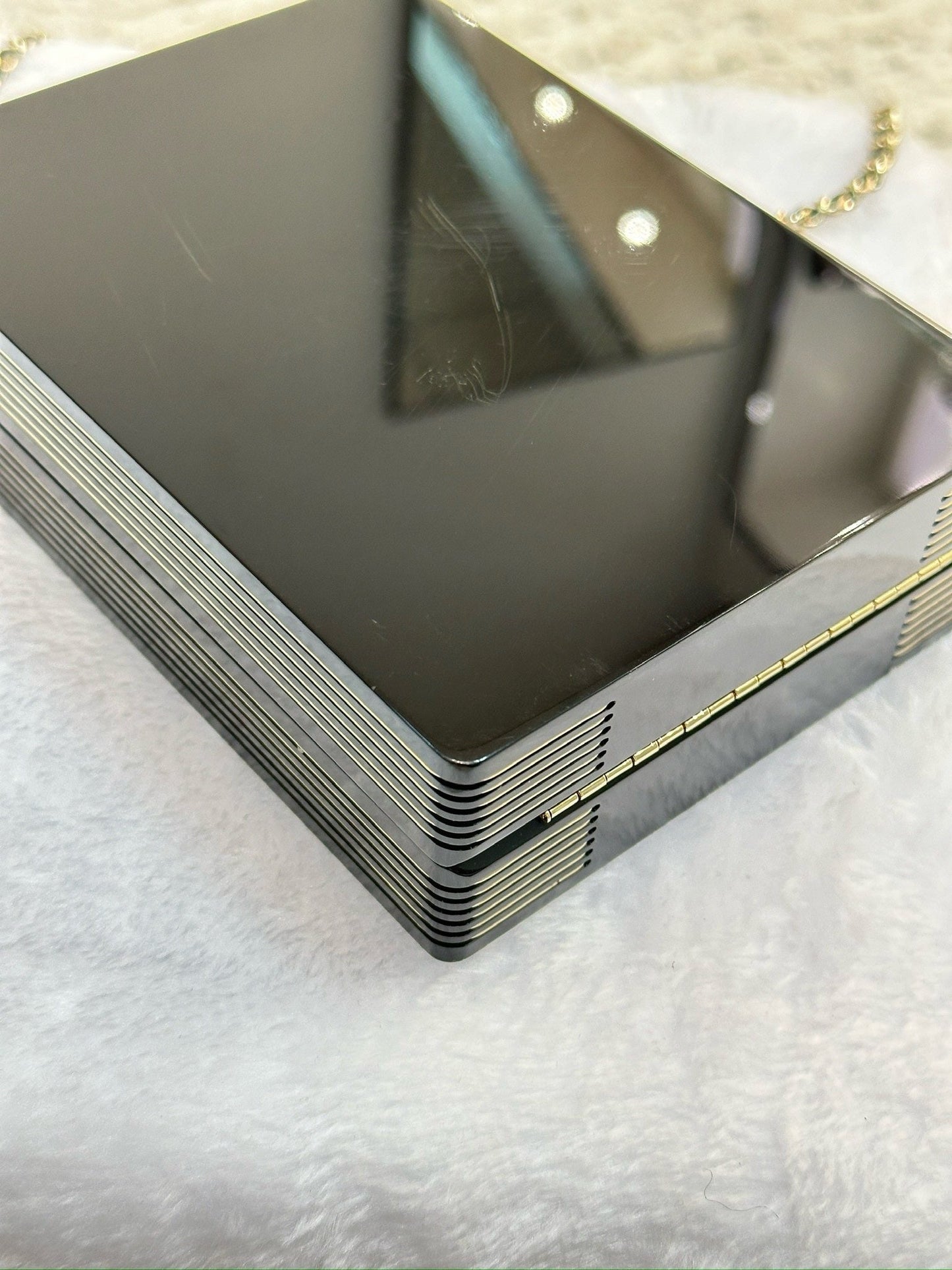 Chanel Plexiglass Pearl Playing Card Casino Minaudiere Clutch Black GHW