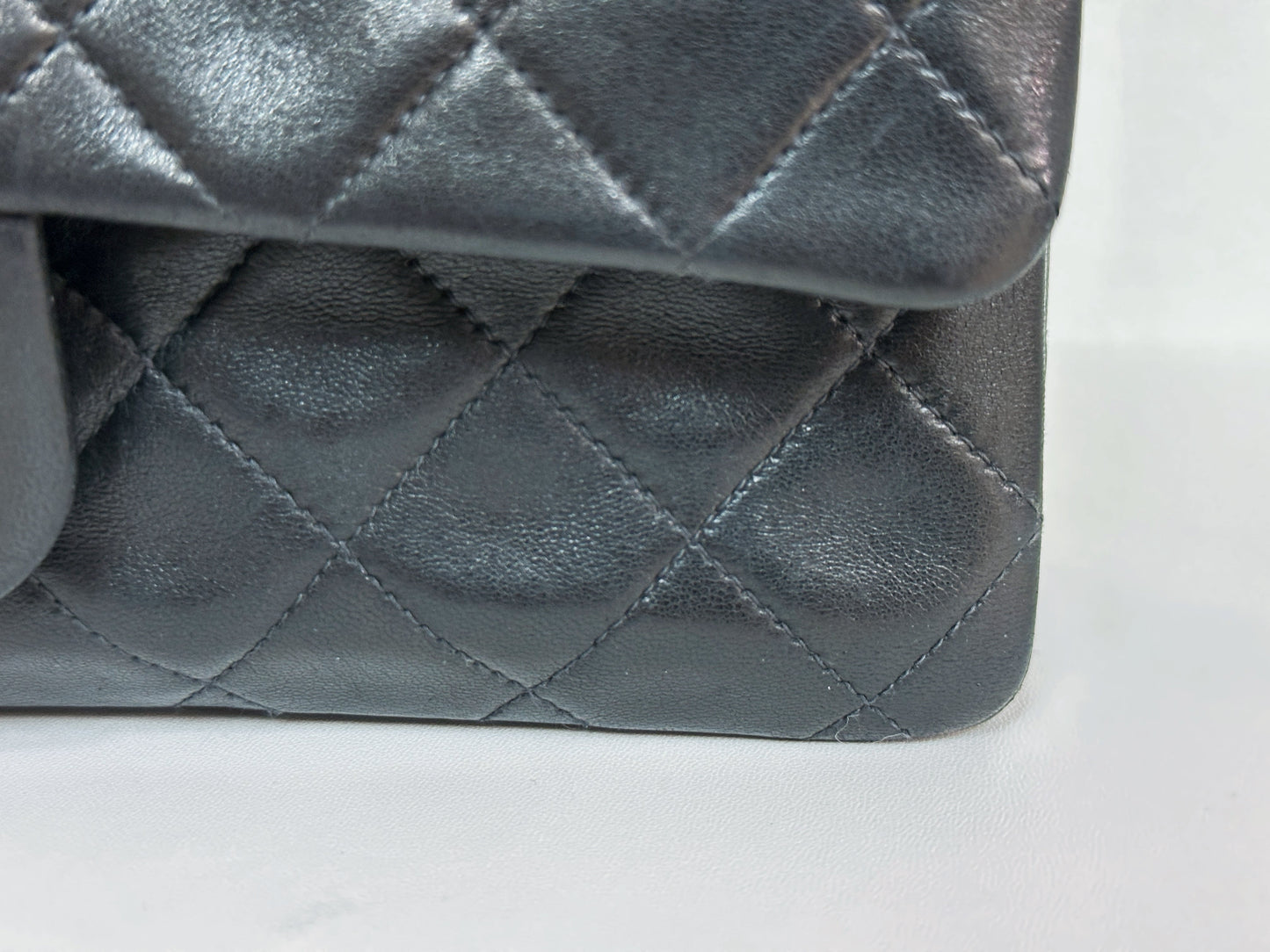 Chanel Vintage Black Quilted Lambskin Small Classic Double Flap Bag 4591 holo card