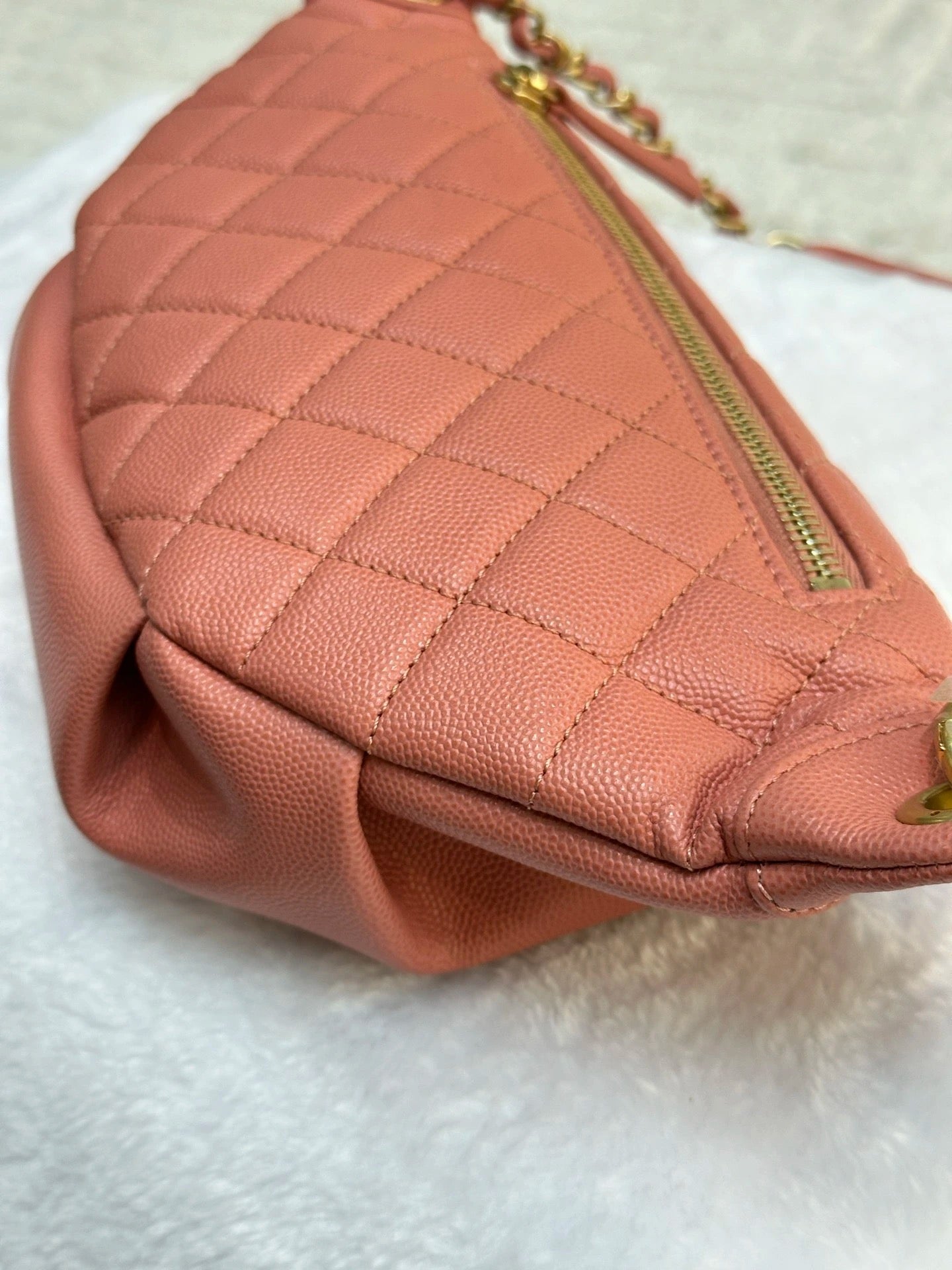 Chanel Caviar Quilted Filigree Waist Bag Pink GHW