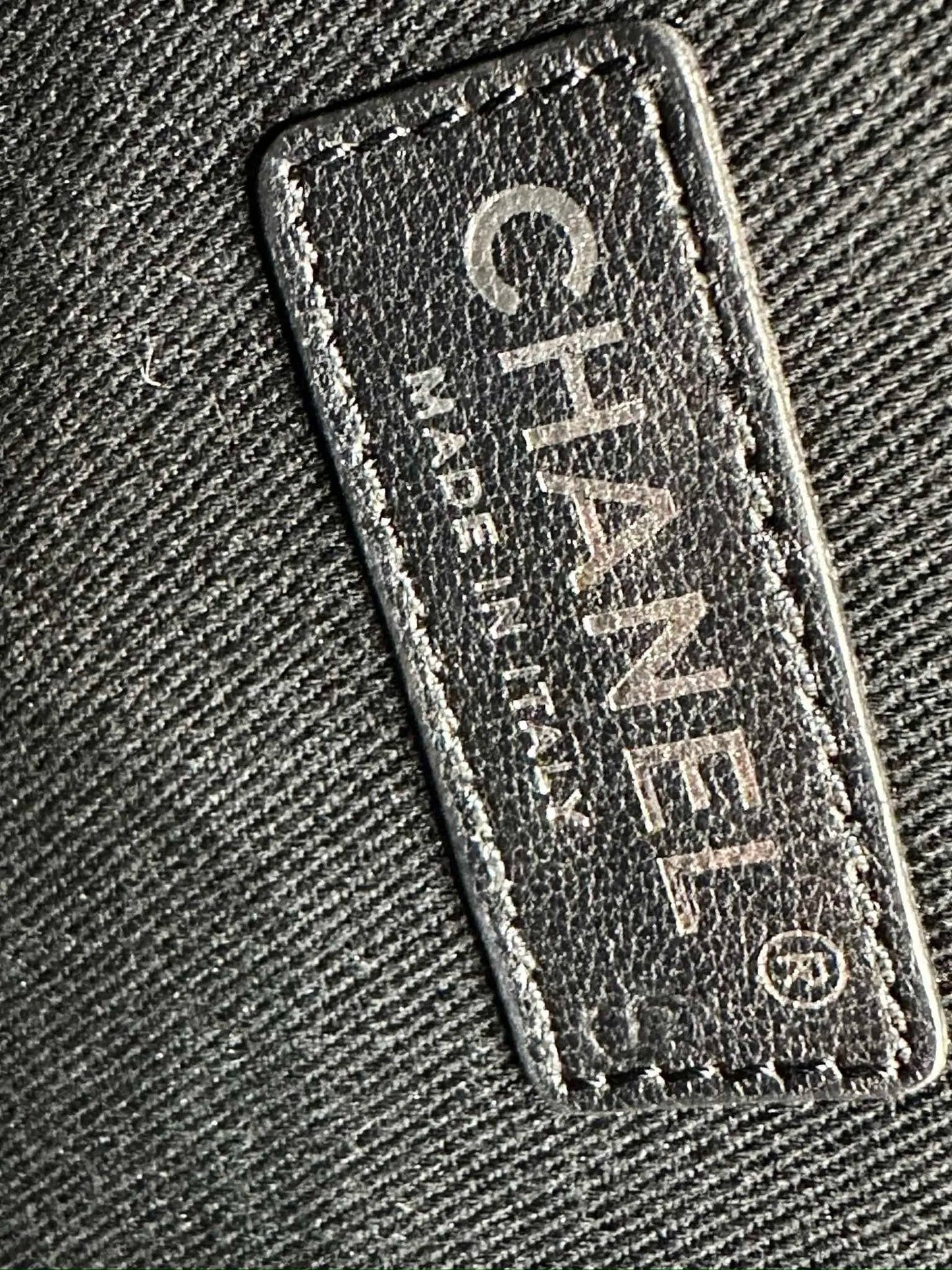 Chanel Medium Off White/Black Quilted Leather Drawing Portfolio Bag