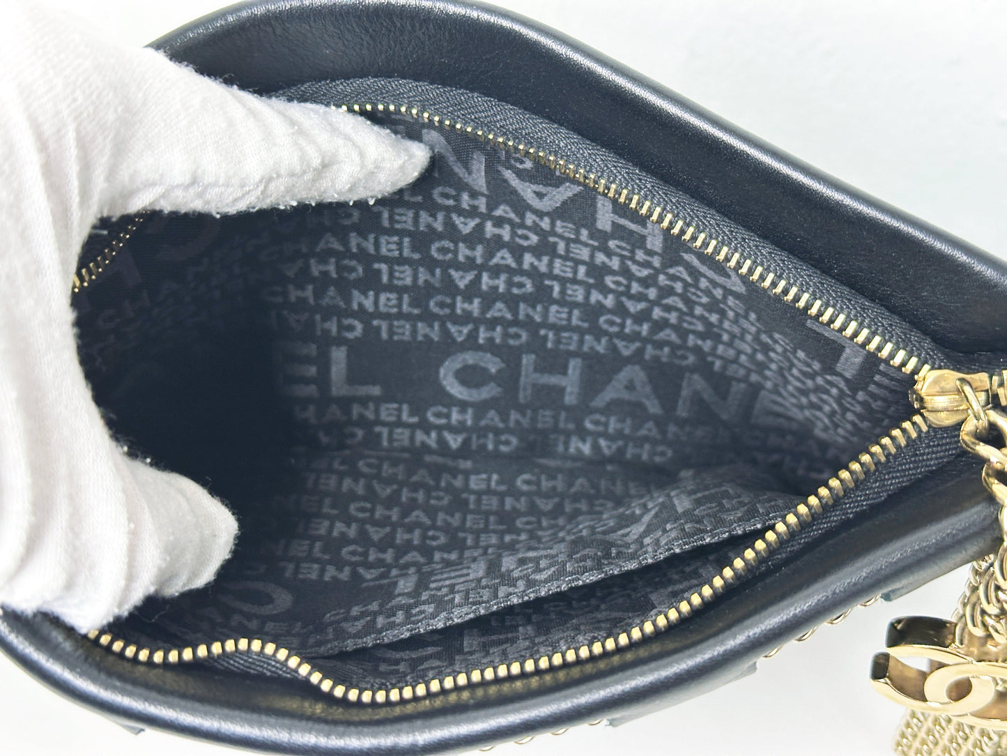 CHANEL VINTAGE WOVEN CLUTCH BAG EVENING 24K GHW 2006 24K GHW 1005 holo card